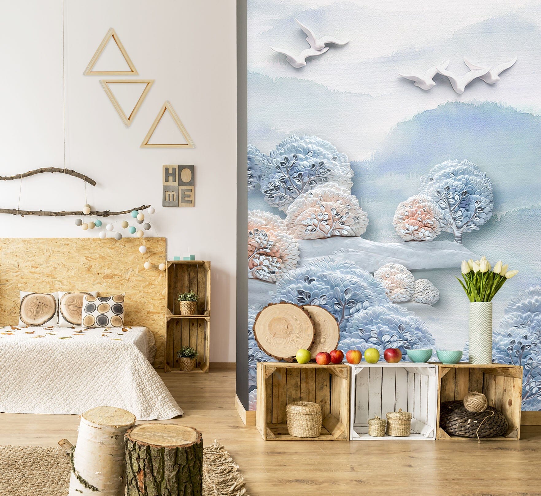 3D Blue Forest 1803 Wall Murals Wallpaper AJ Wallpaper 2