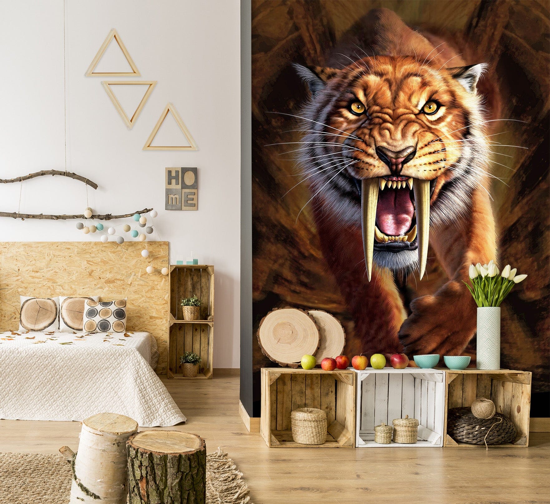 3D Sabertooth 1417 Jerry LoFaro Wall Mural Wall Murals Wallpaper AJ Wallpaper 2