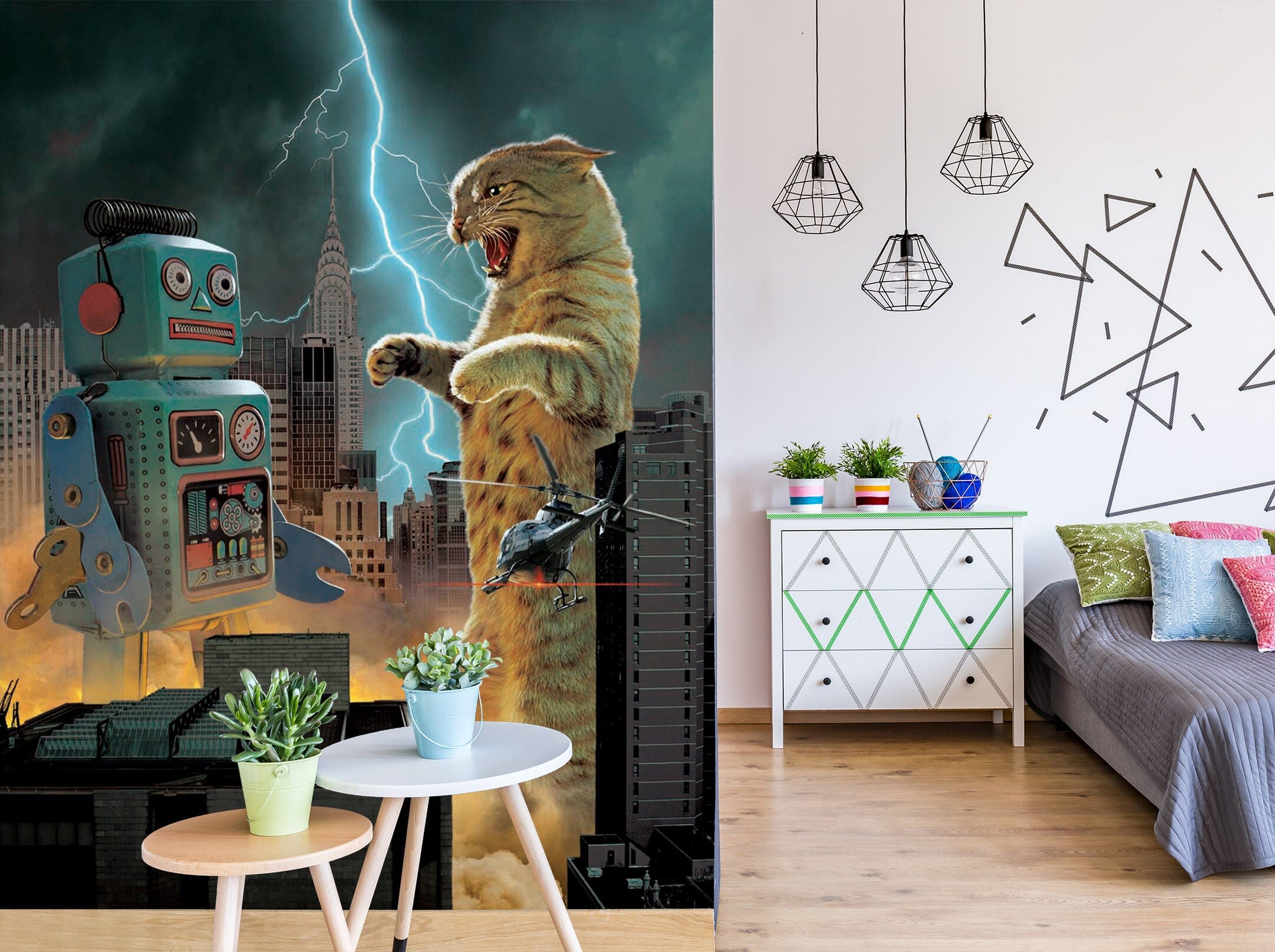 3D Robot Cat 1419 Wall Murals Exclusive Designer Vincent Wallpaper AJ Wallpaper 2