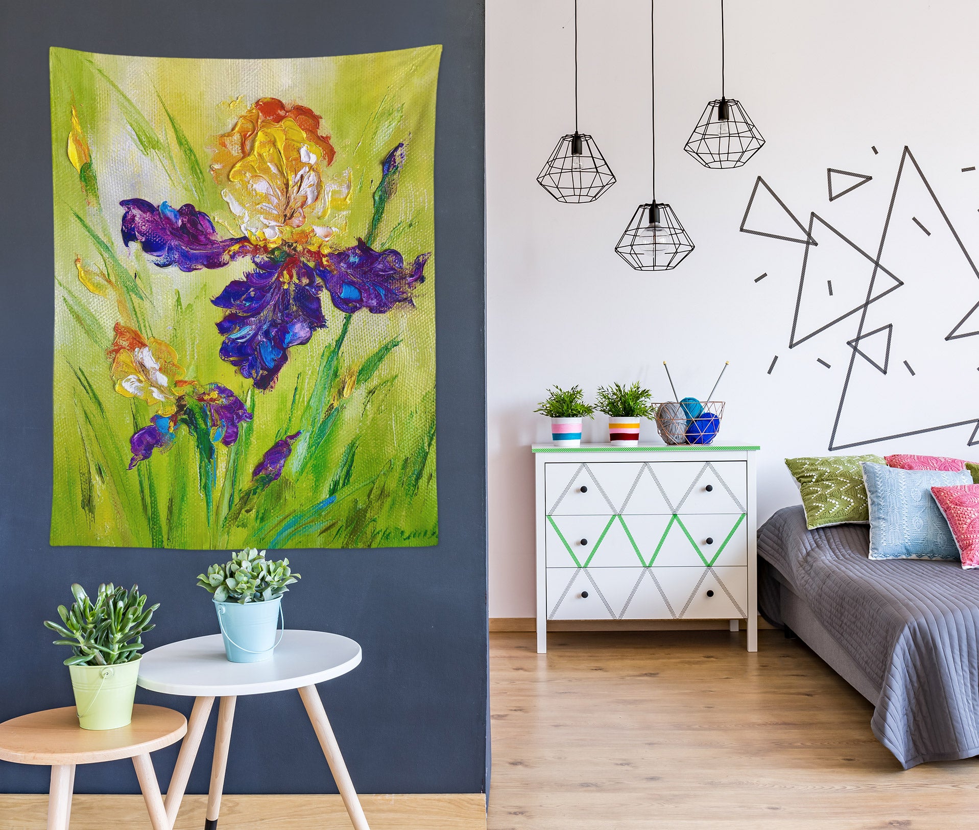 3D Purple Flowers 3431 Skromova Marina Tapestry Hanging Cloth Hang