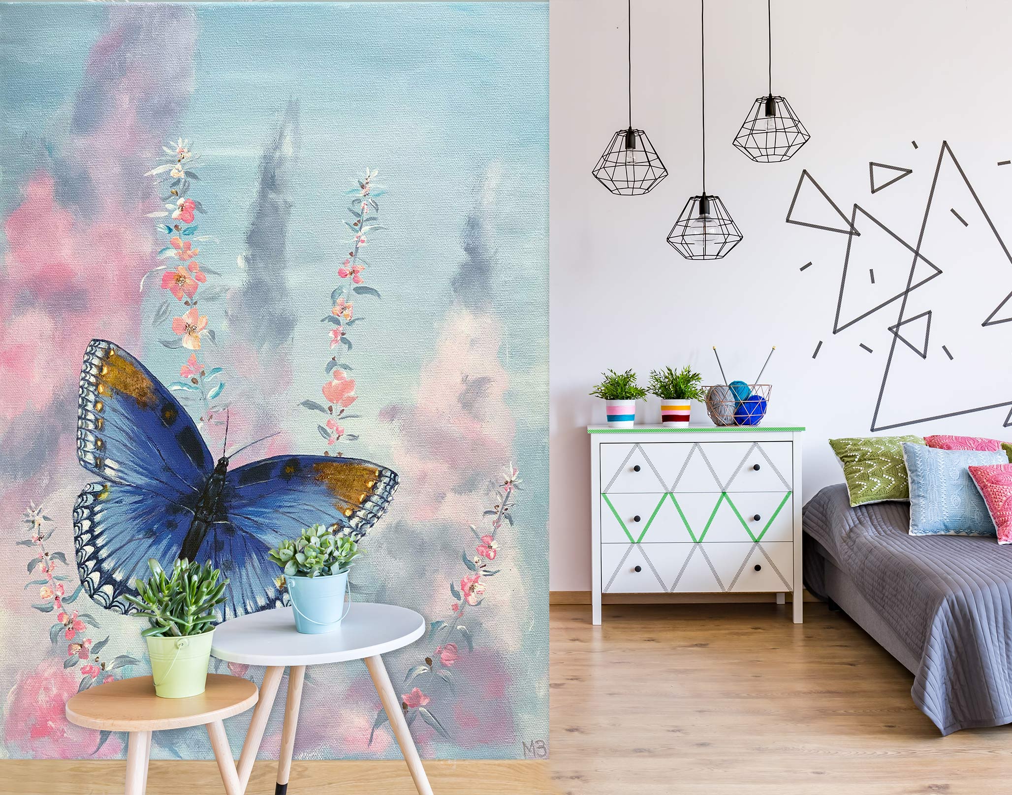 3D Blue Butterfly 9827 Marina Zotova Wall Mural Wall Murals