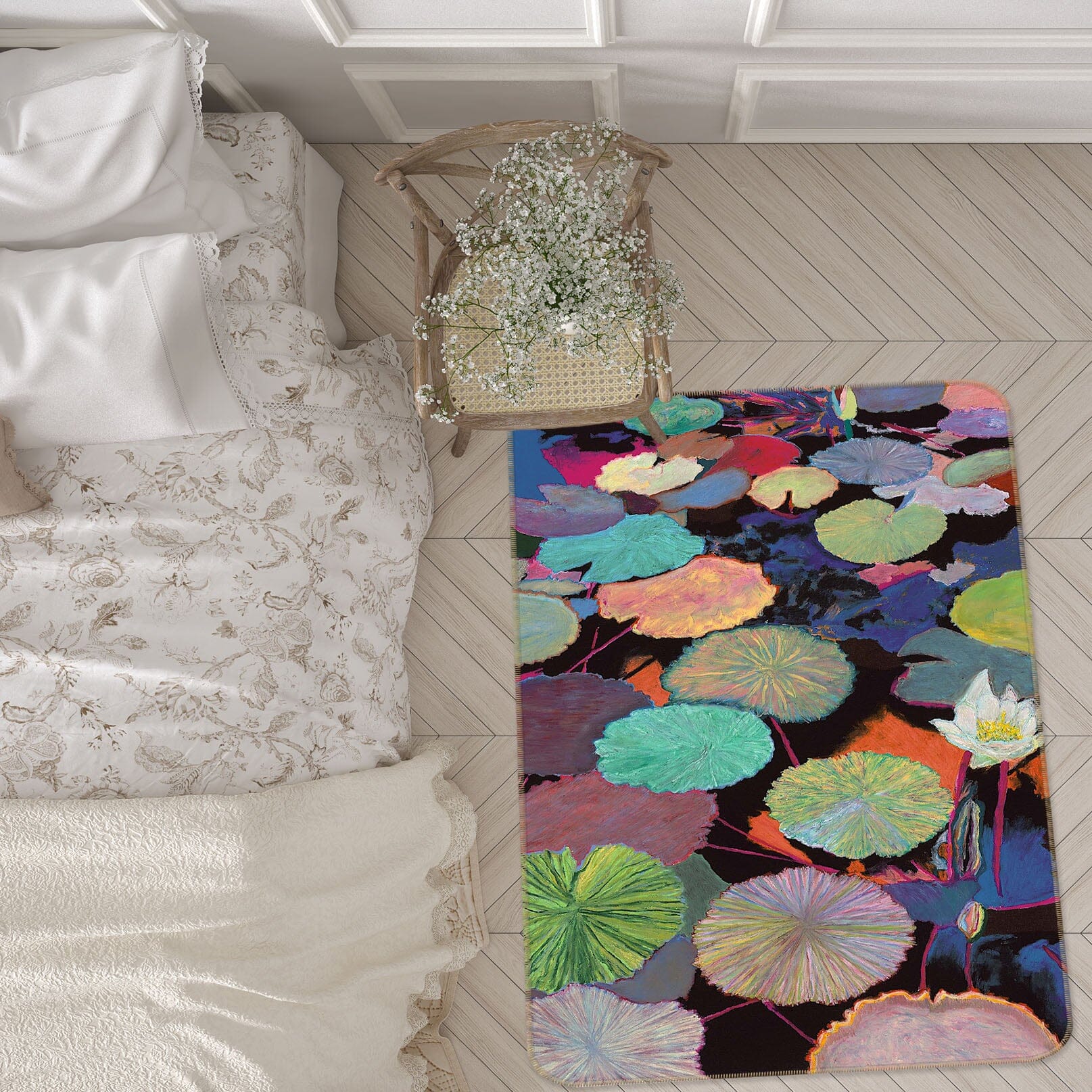 3D Lotus Bloom 3036 Allan P. Friedlander Rug Non Slip Rug Mat Mat AJ Creativity Home