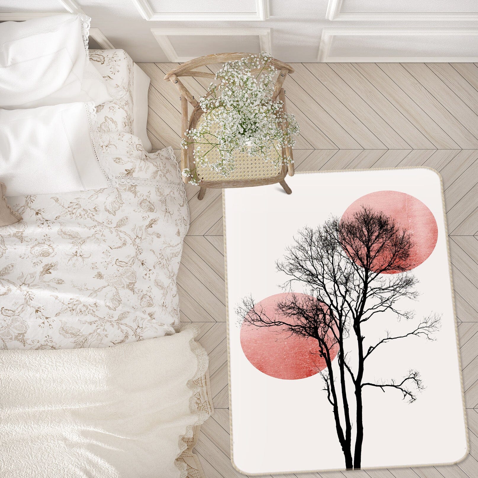 3D Pink Moon Pattern 1113 Boris Draschoff Rug Non Slip Rug Mat Mat AJ Creativity Home