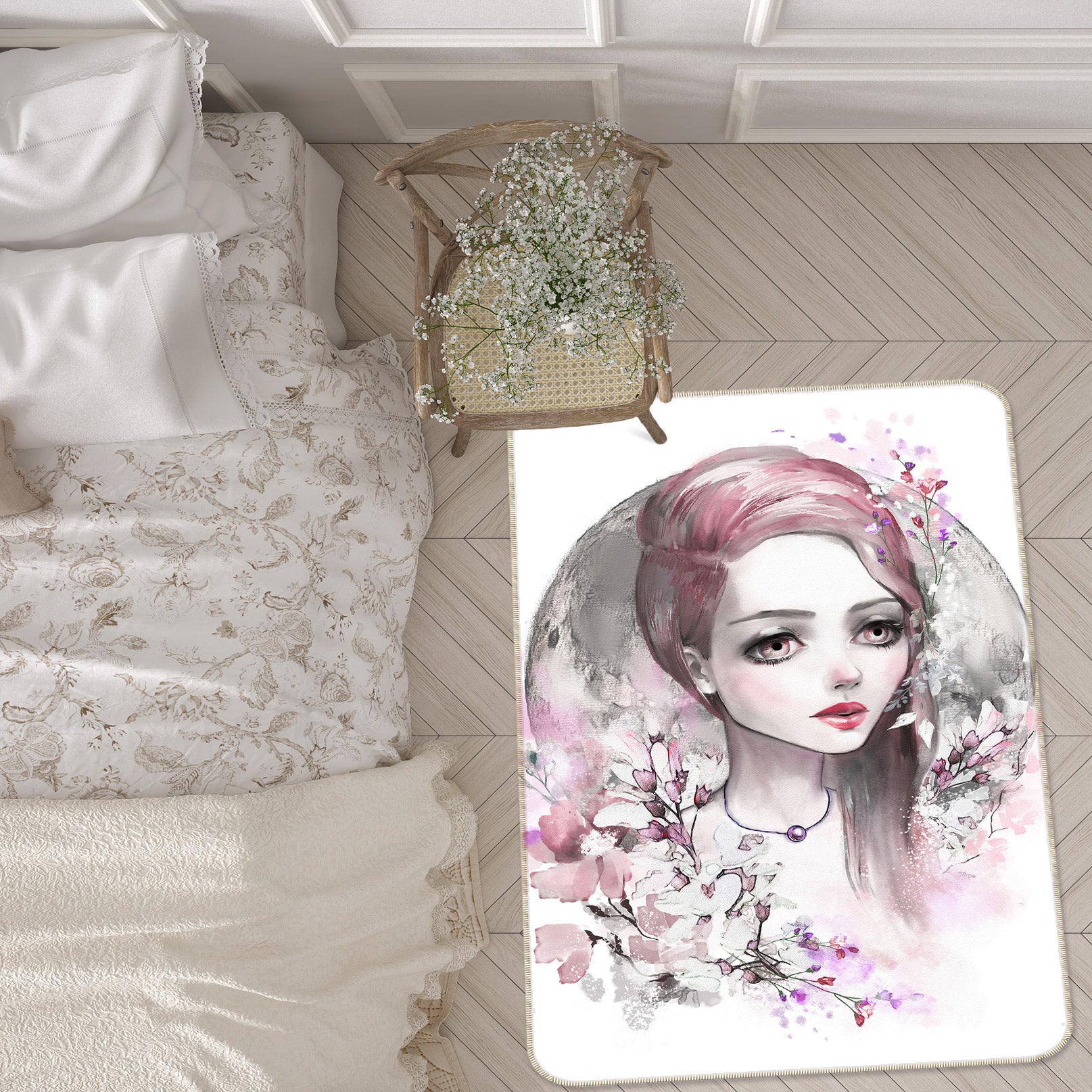 3D Pretty Girl 37098 Non Slip Rug Mat