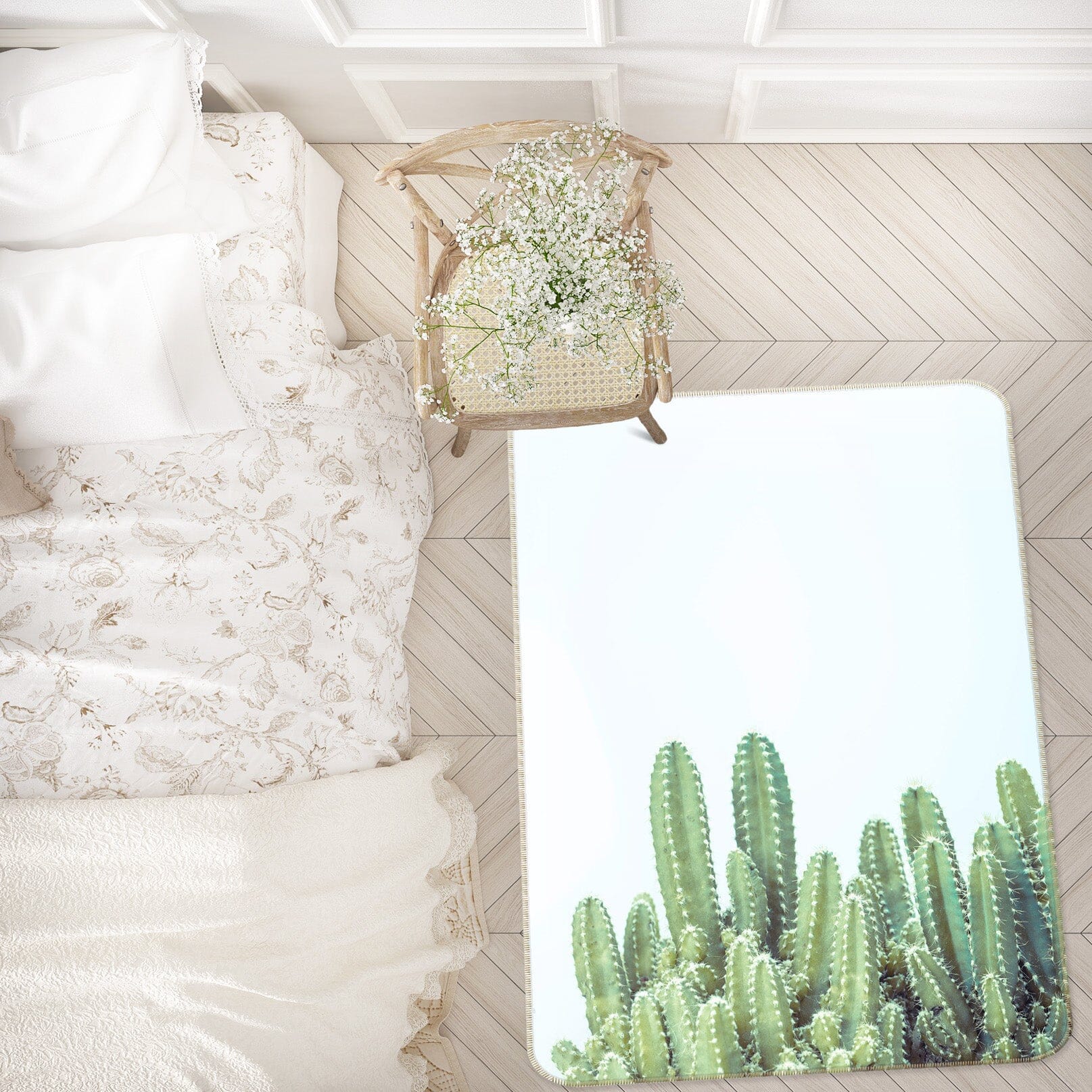 3D Green Cactus 1026 Assaf Frank Rug Non Slip Rug Mat Mat AJ Creativity Home