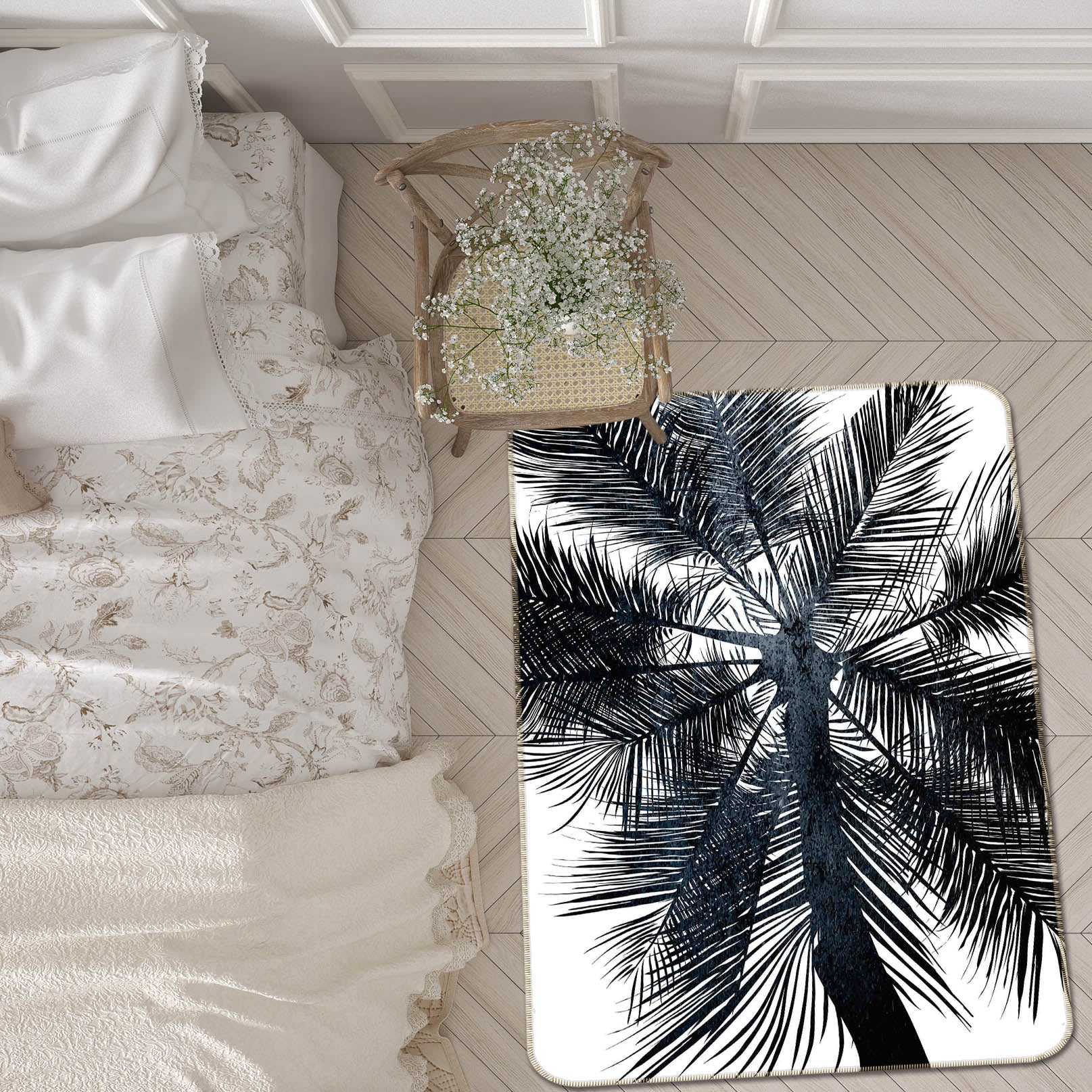 3D Black Coconut 84130 Boris Draschoff Rug Non Slip Rug Mat