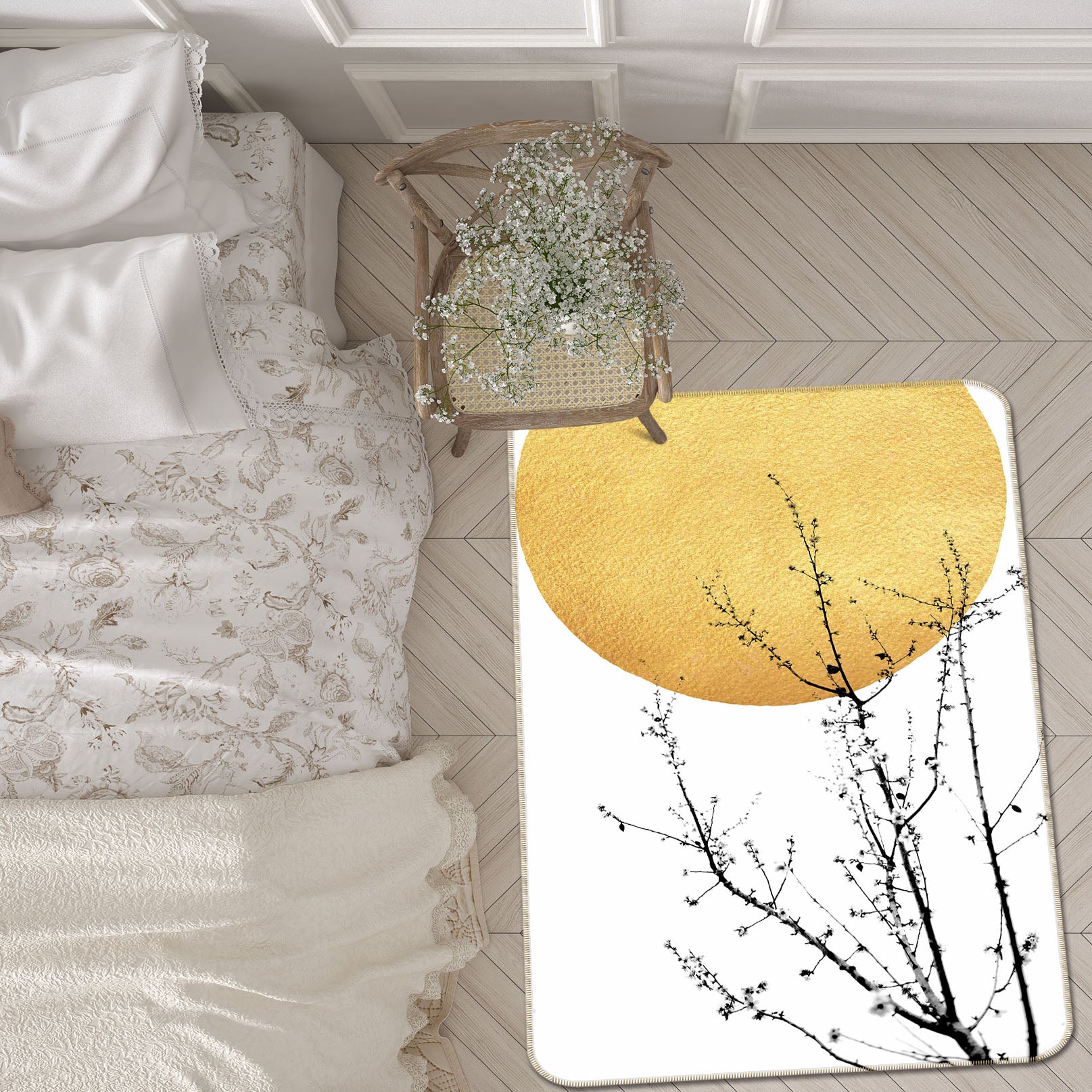 3D Sun Branches 84138 Boris Draschoff Rug Non Slip Rug Mat