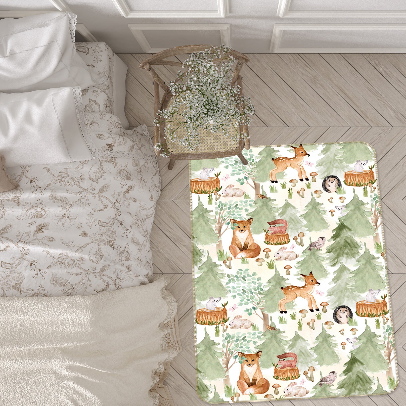 3D Fox Fawn Hedgehog 132 Uta Naumann Rug Non Slip Rug Mat