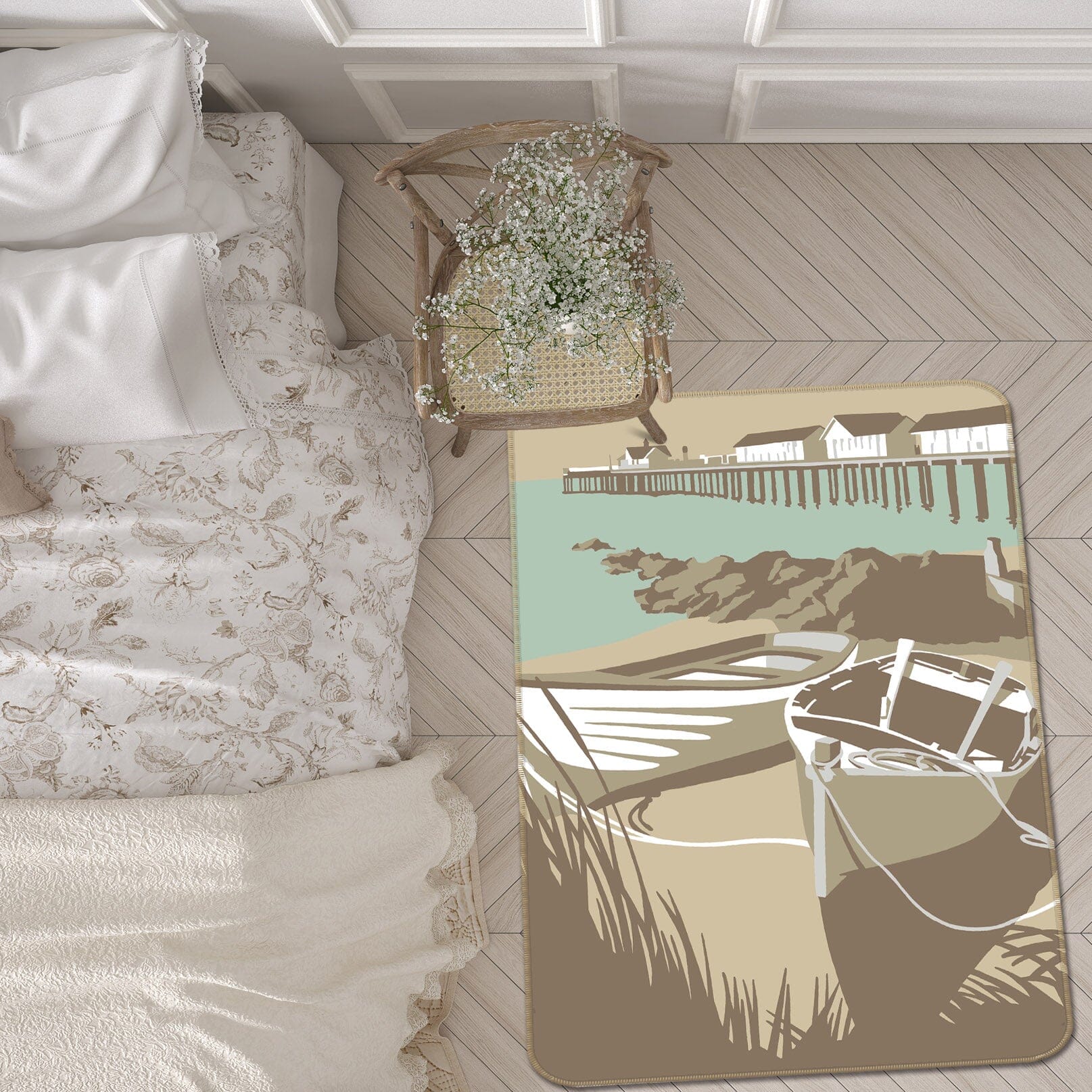 3D Southwold Boats Pier 1146 Steve Read Rug Non Slip Rug Mat Mat AJ Creativity Home