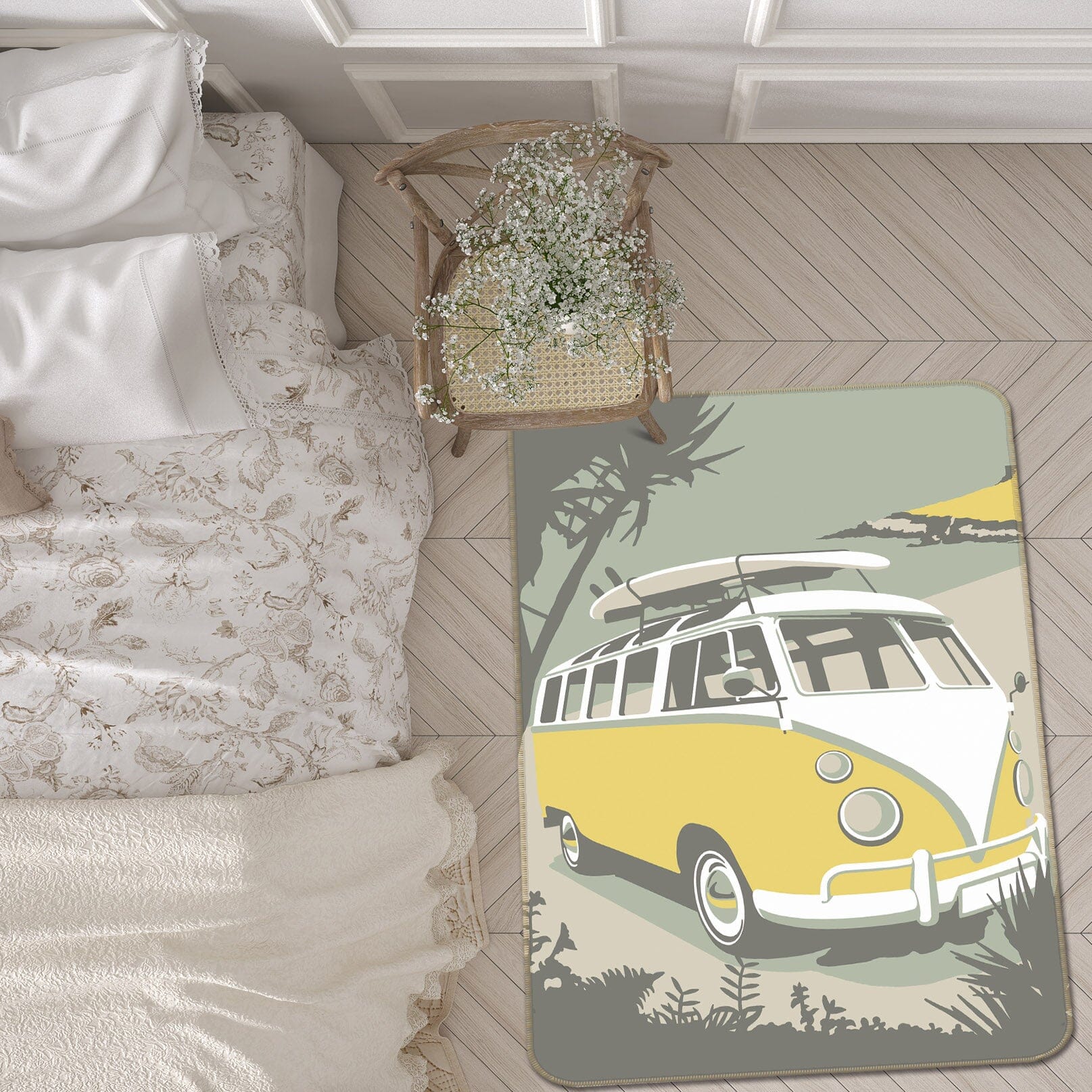 3D St Ives Camper 1155 Steve Read Rug Non Slip Rug Mat Mat AJ Creativity Home