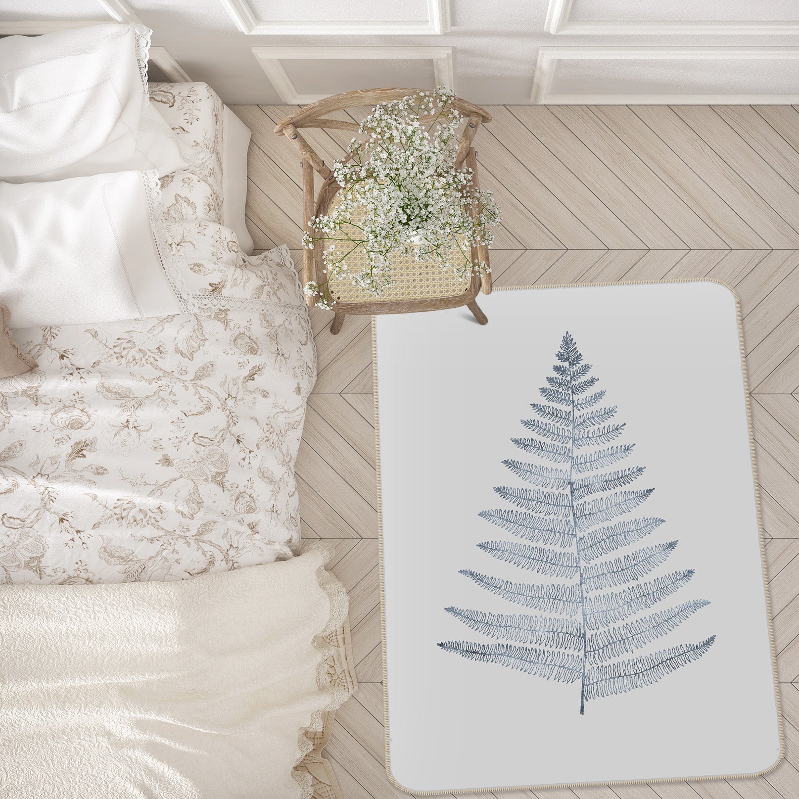 3D Dried Leaves 1018 Boris Draschoff Rug Non Slip Rug Mat