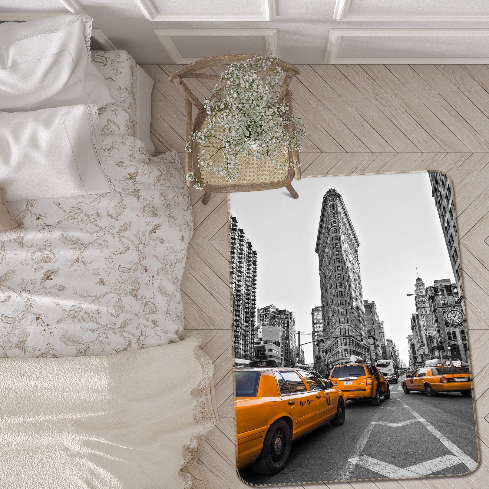 3D Building Taxi 181 Assaf Frank Rug Non Slip Rug Mat