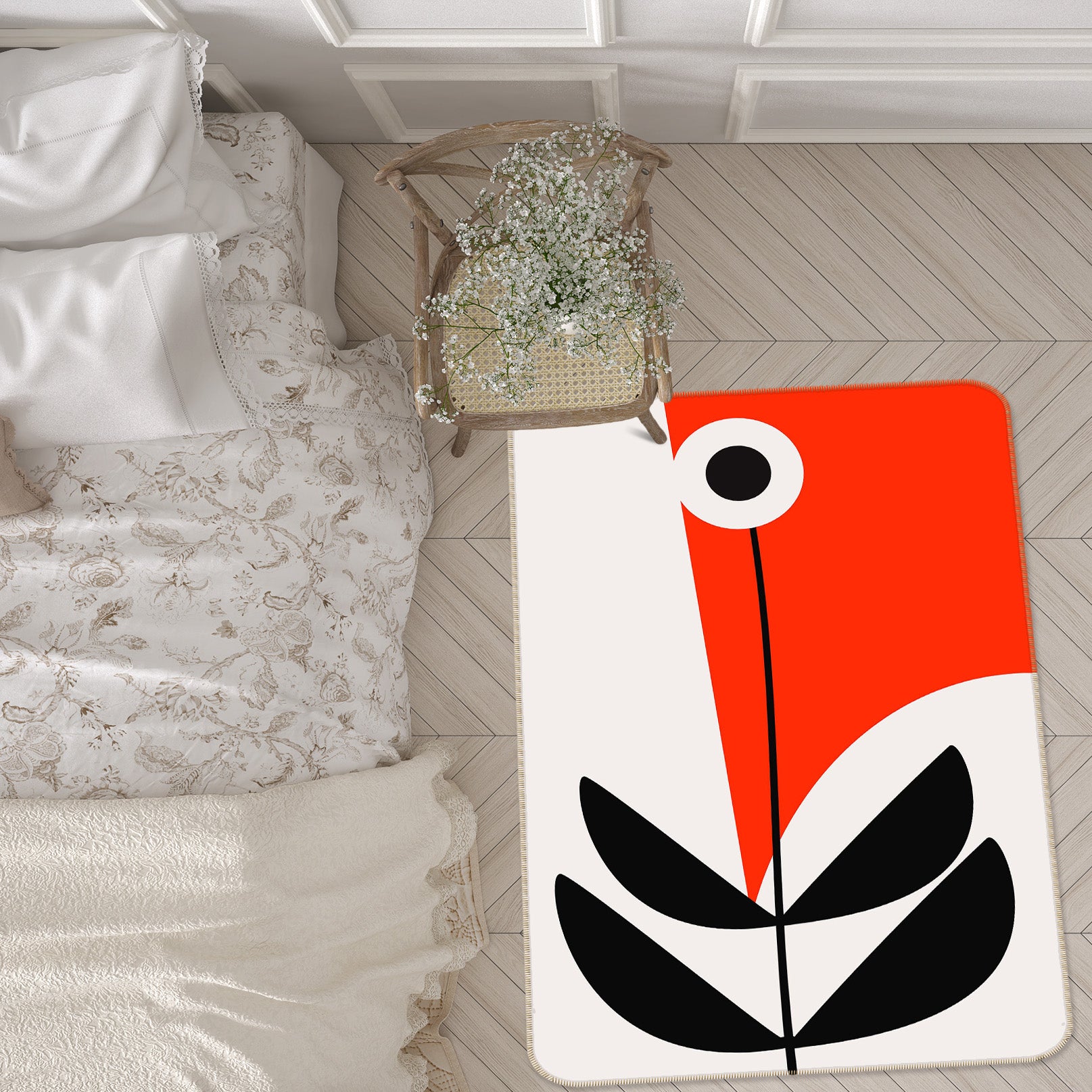 3D Weird Flower 1044 Boris Draschoff Rug Non Slip Rug Mat