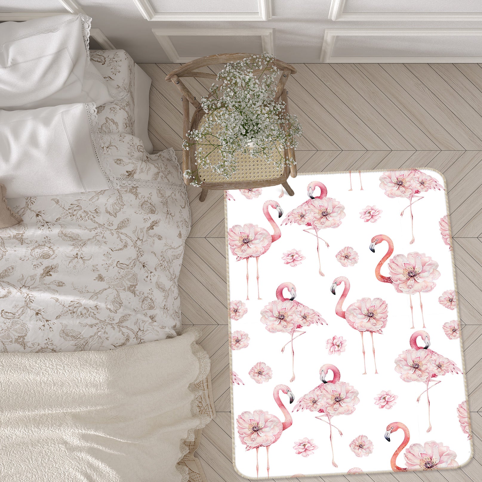 3D Flamingo Peony 133 Uta Naumann Rug Non Slip Rug Mat