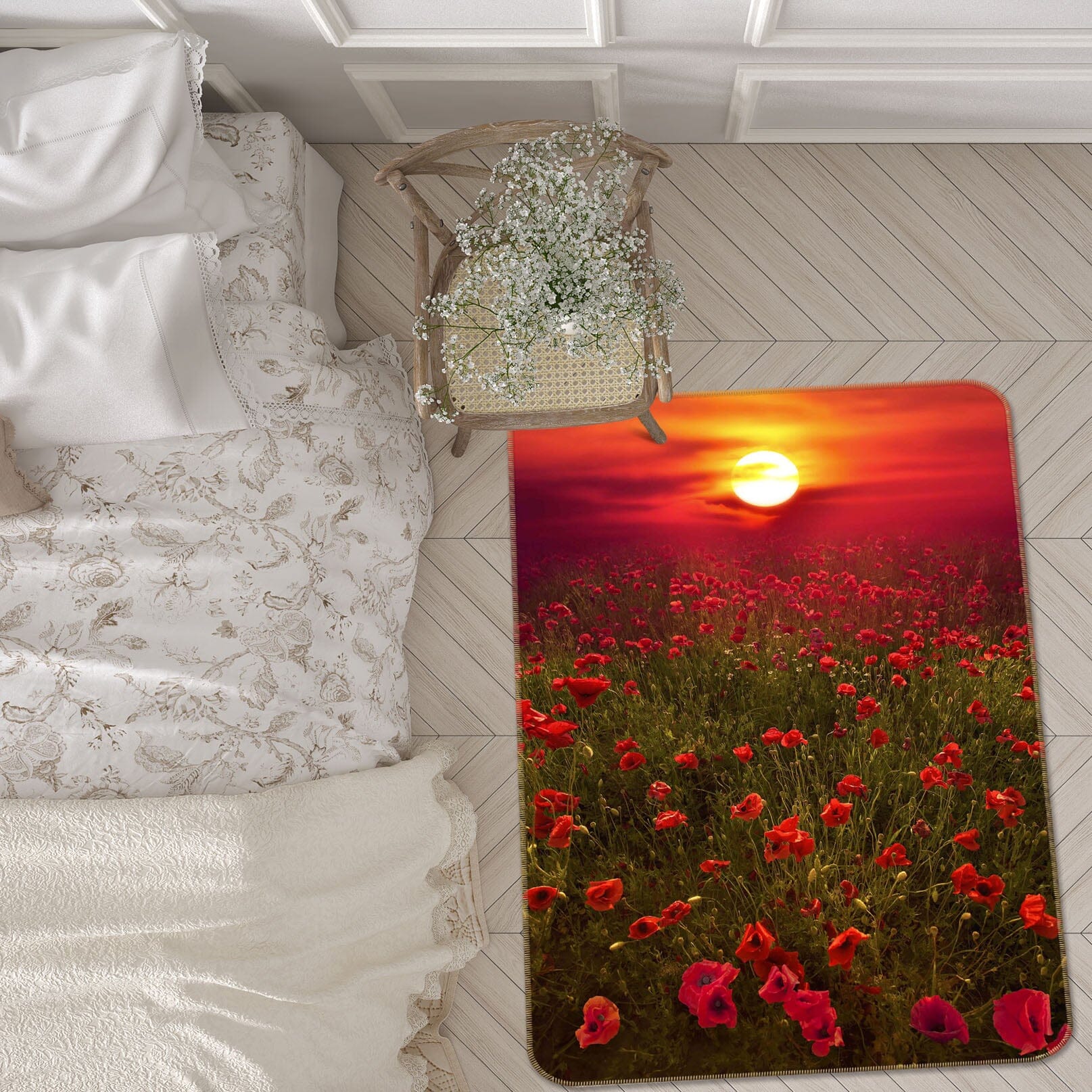 3D Red Garden 1183 Marco Carmassi Rug Non Slip Rug Mat Mat AJ Creativity Home