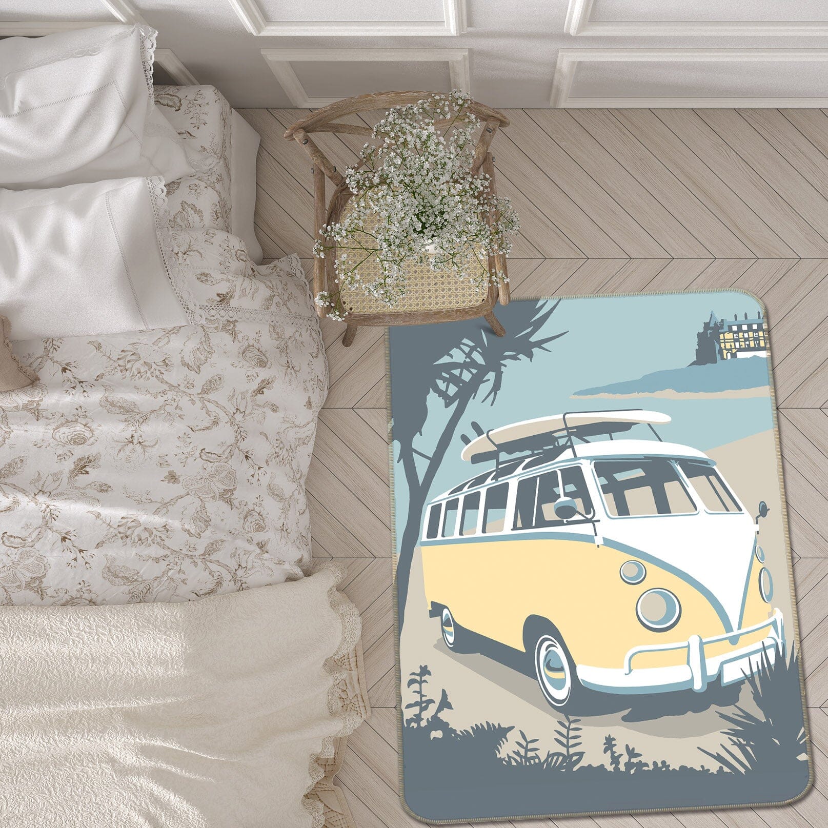 3D Newquay Camper 1127 Steve Read Rug Non Slip Rug Mat Mat AJ Creativity Home