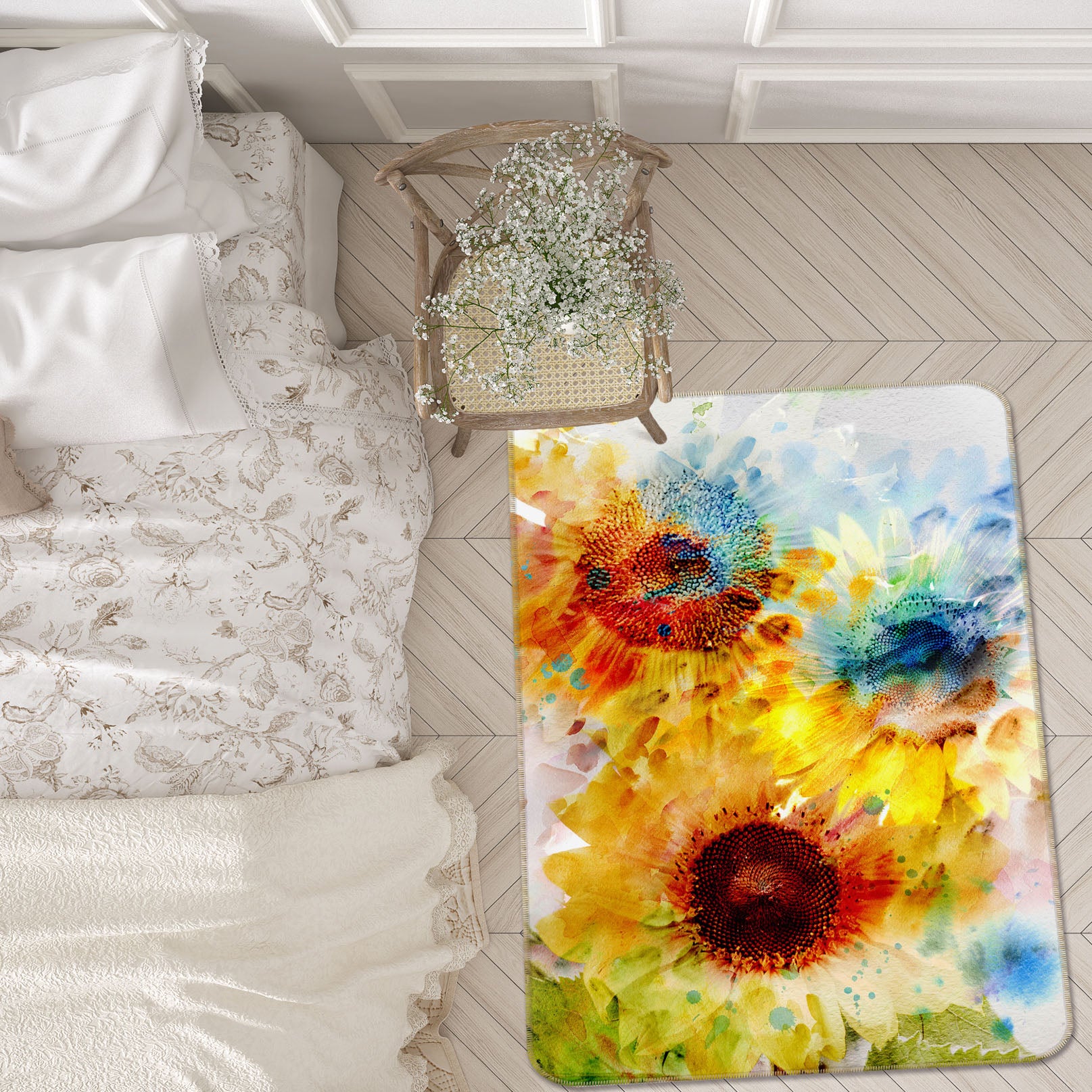 3D Flowers 26123 Non Slip Rug Mat