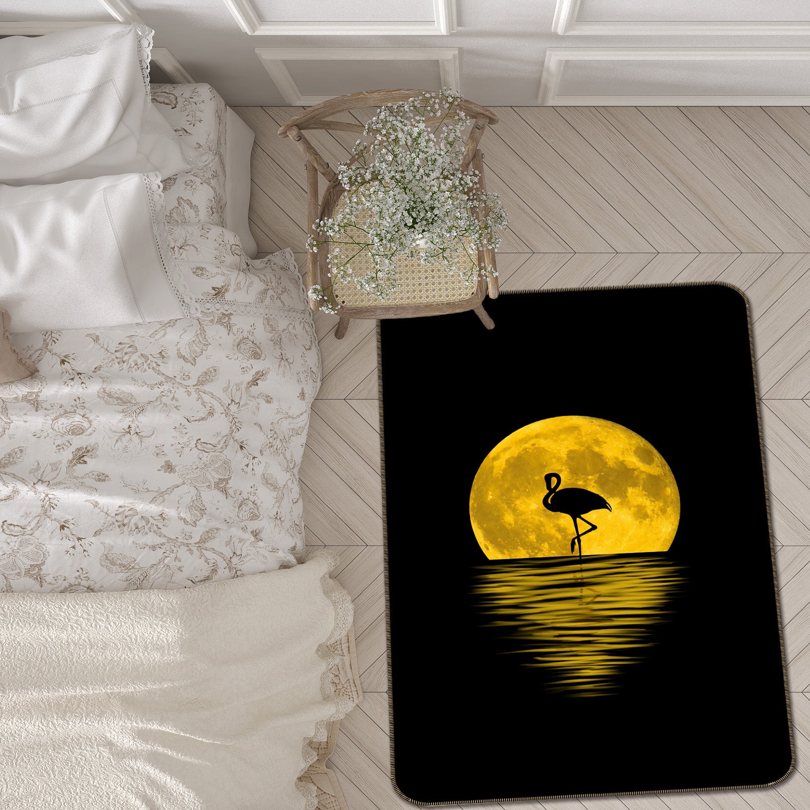 3D Moon Wolf 38188 Animal Non Slip Rug Mat
