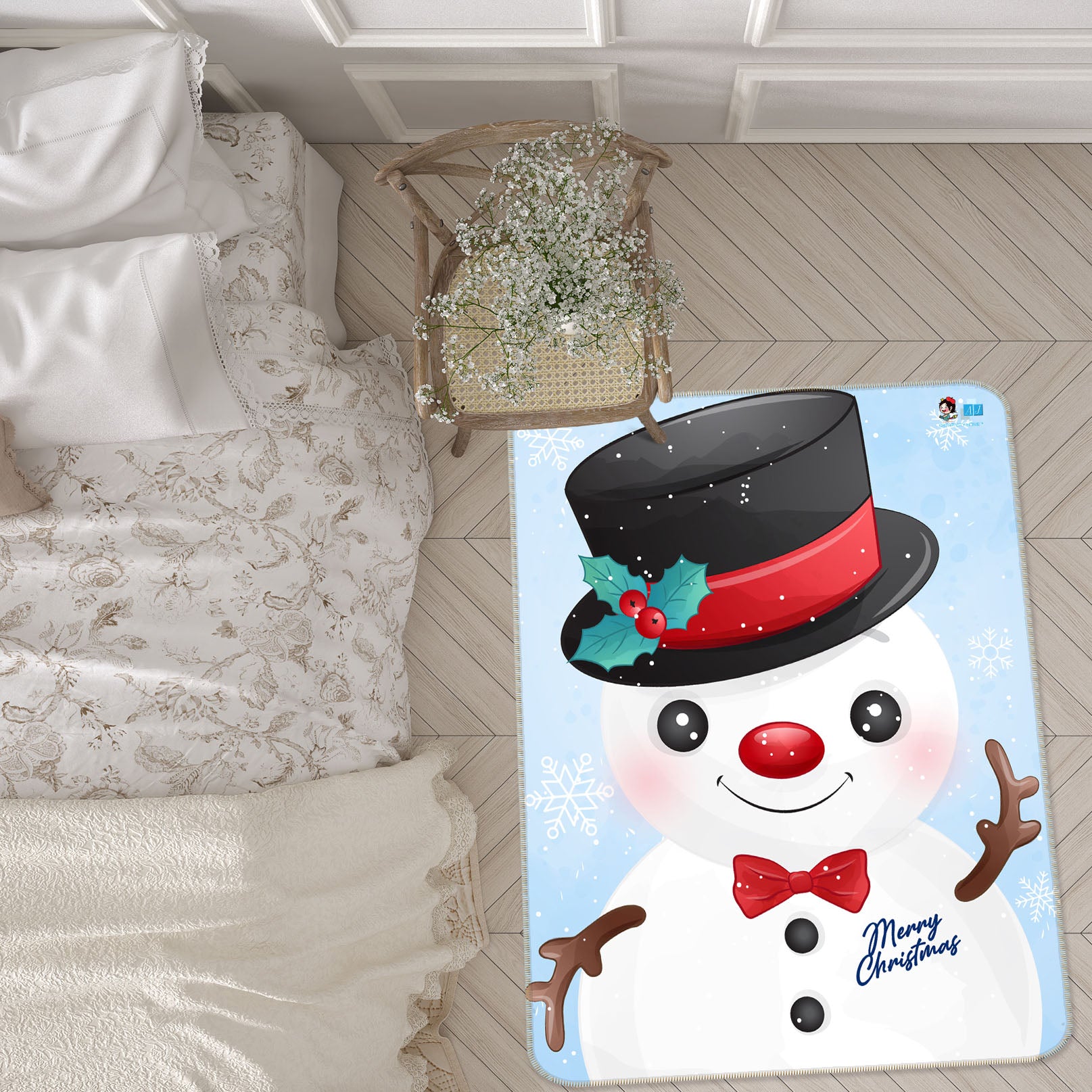 3D Snowman 55121 Christmas Non Slip Rug Mat Xmas