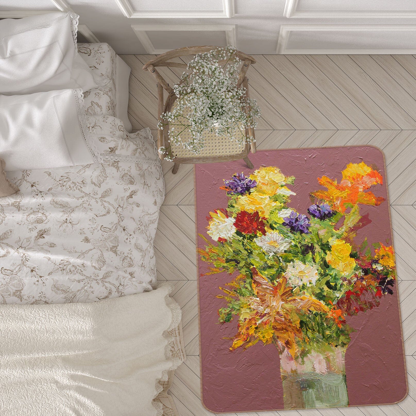 3D Color Flowers 3003 Allan P. Friedlander Rug Non Slip Rug Mat Mat AJ Creativity Home