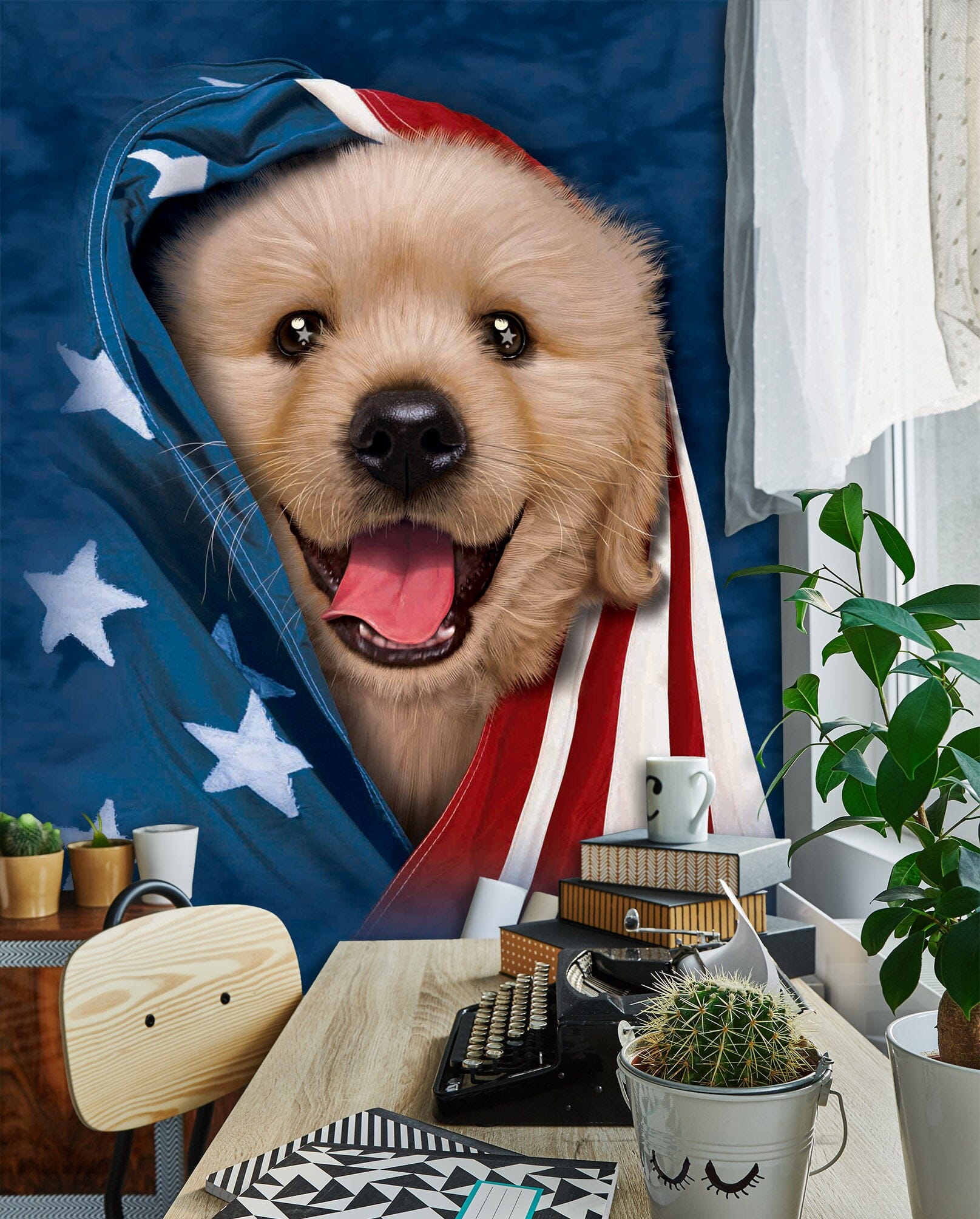 3D Cute Dog 1401 Wall Murals Exclusive Designer Vincent Wallpaper AJ Wallpaper 2