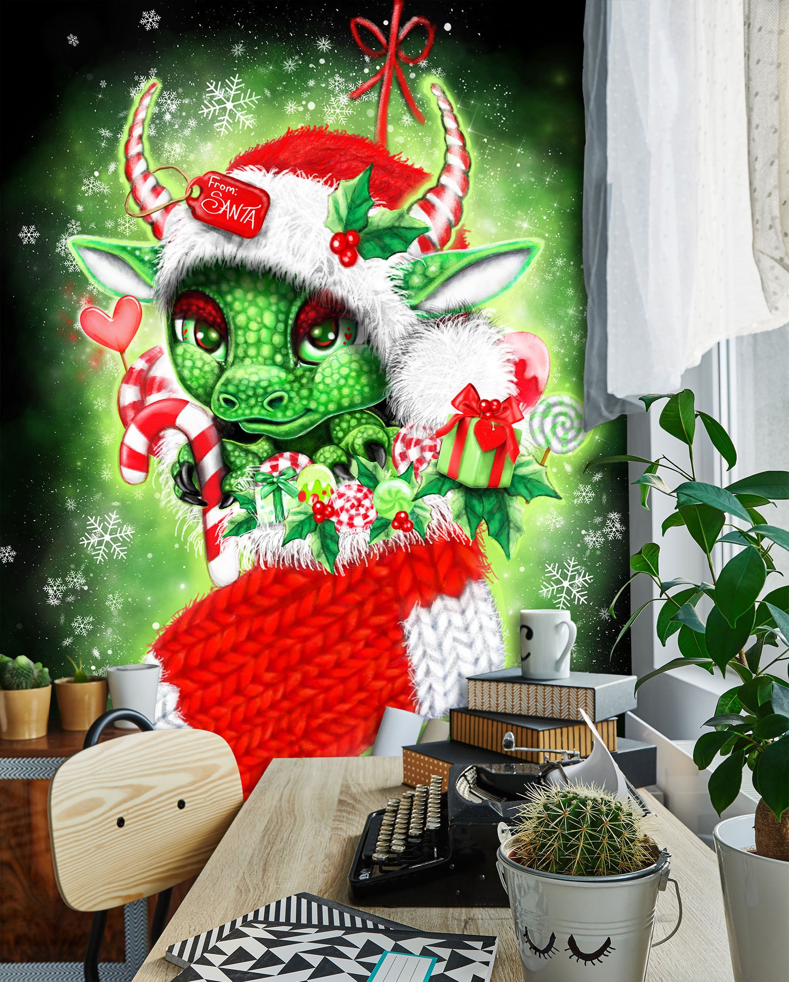3D Christmas Dragon 8469 Sheena Pike Wall Mural Wall Murals