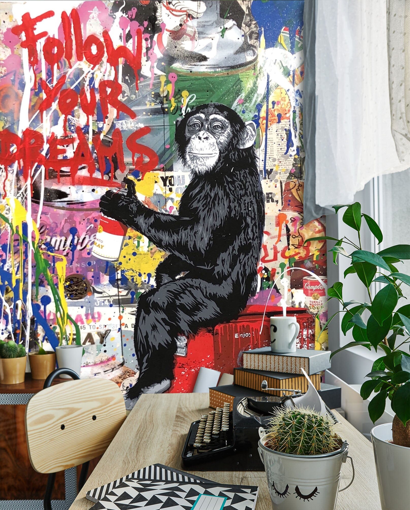 3D Graffiti Orangutan 102 Wall Murals Wallpaper AJ Wallpaper 2