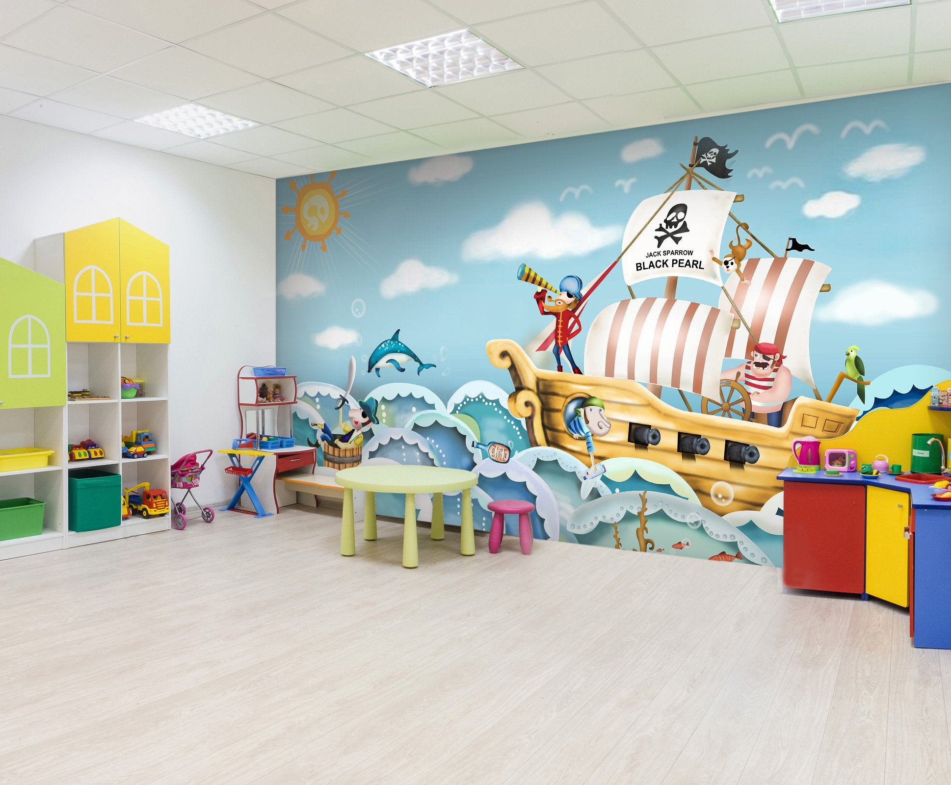 3D Cartoon sailing life 02 Wall Murals Wallpaper AJ Wallpaper 2
