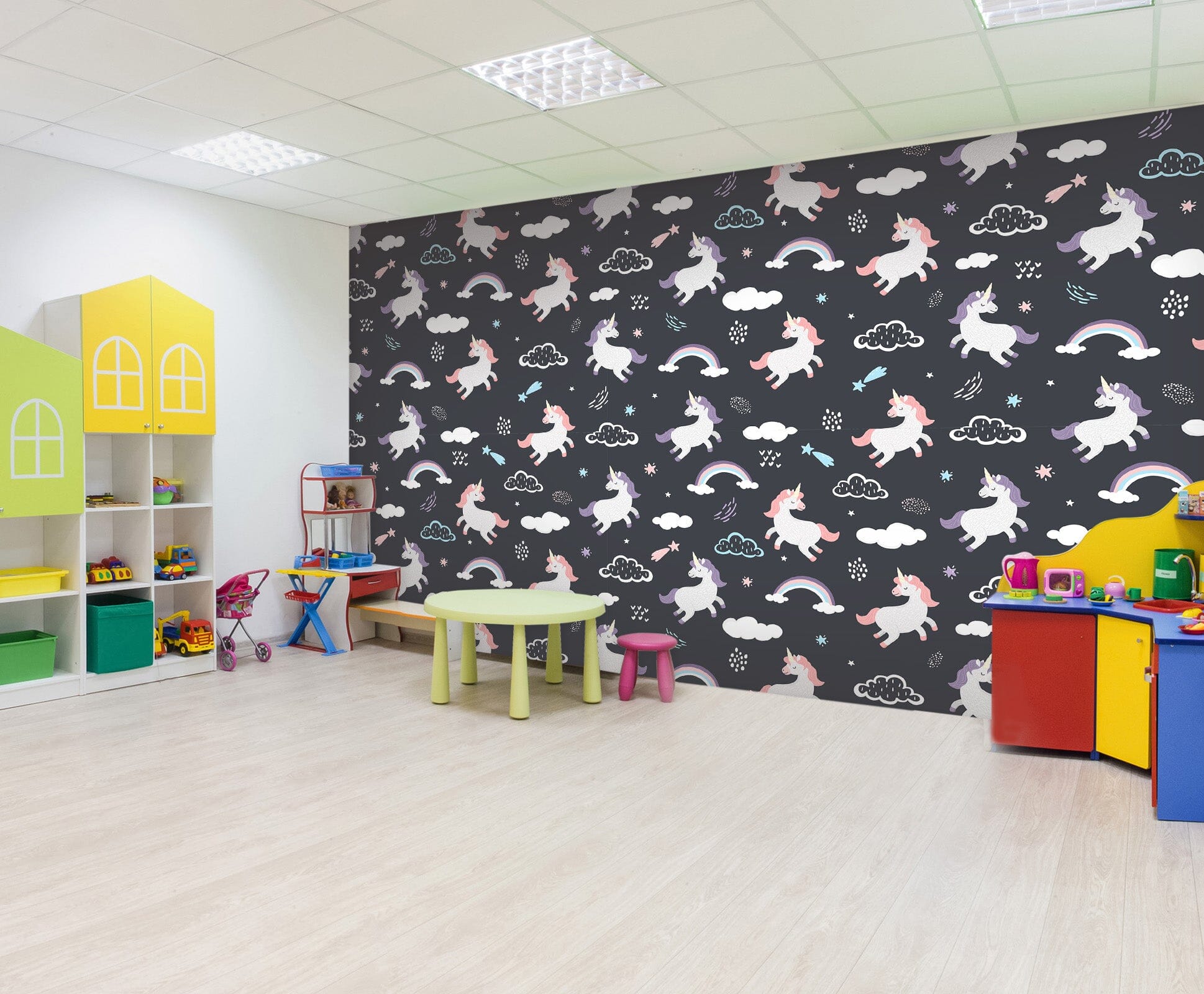 3D Rainbow Unicorn 190 Wall Murals Wallpaper AJ Wallpaper 2