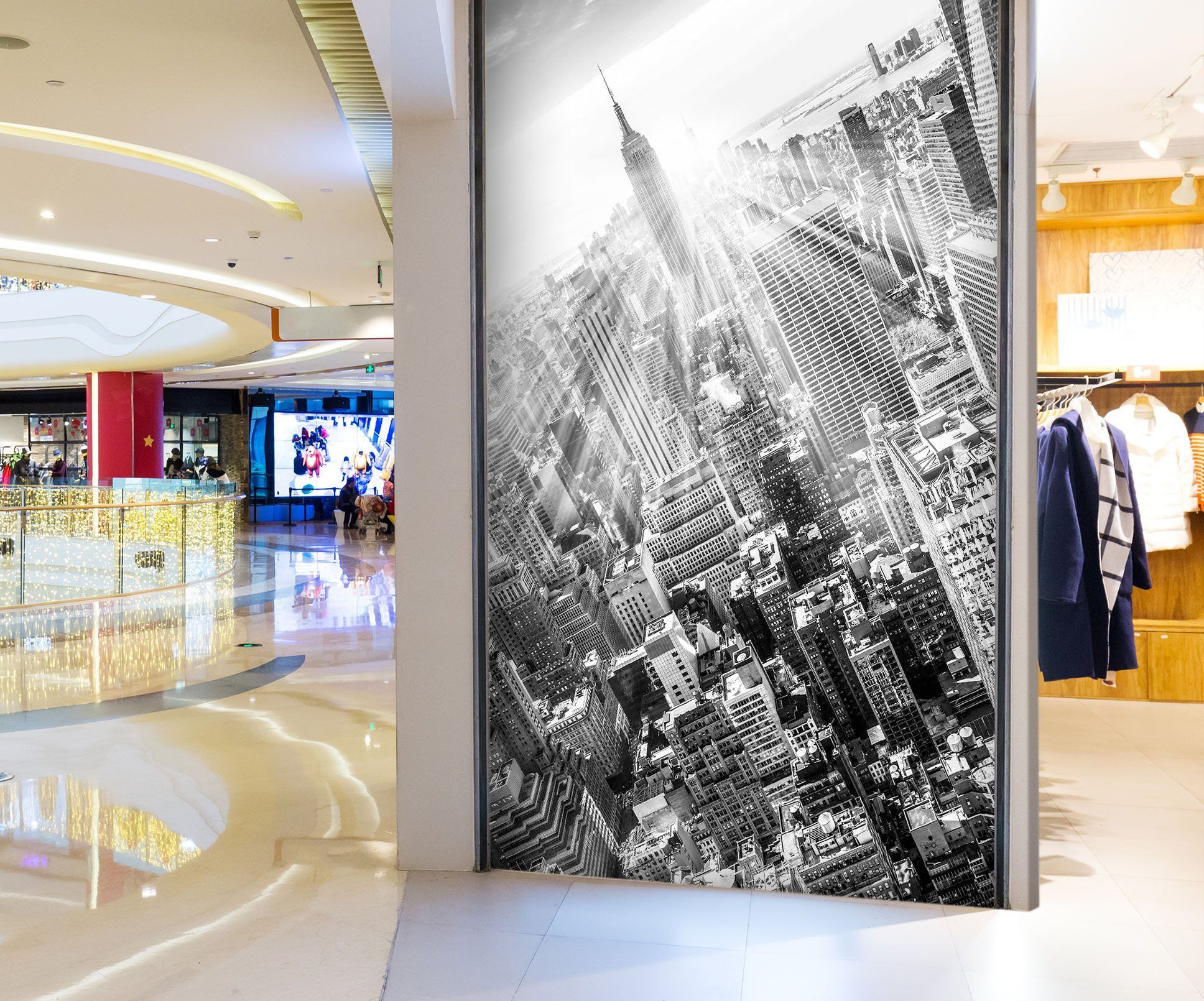 3D black and white city buildings with sunshine 02 Wall Murals Wallpaper AJ Wallpaper