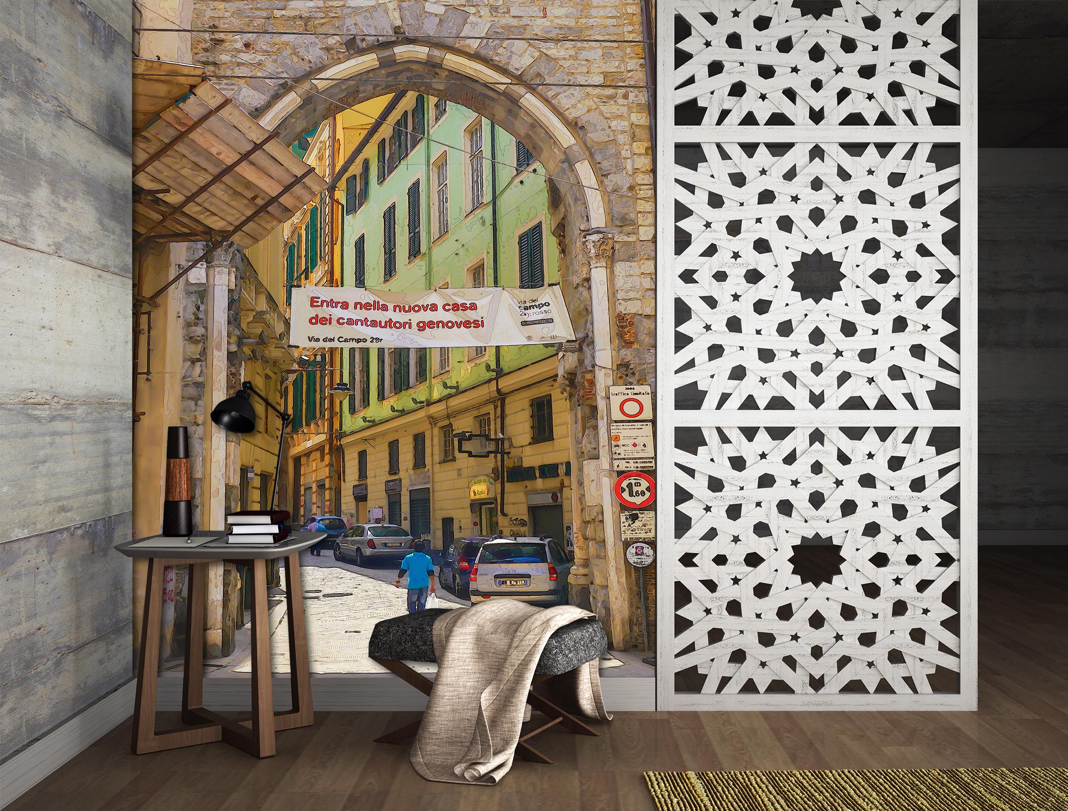 3D Building Alley 10887 Alius Herb Wall Mural Wall Murals