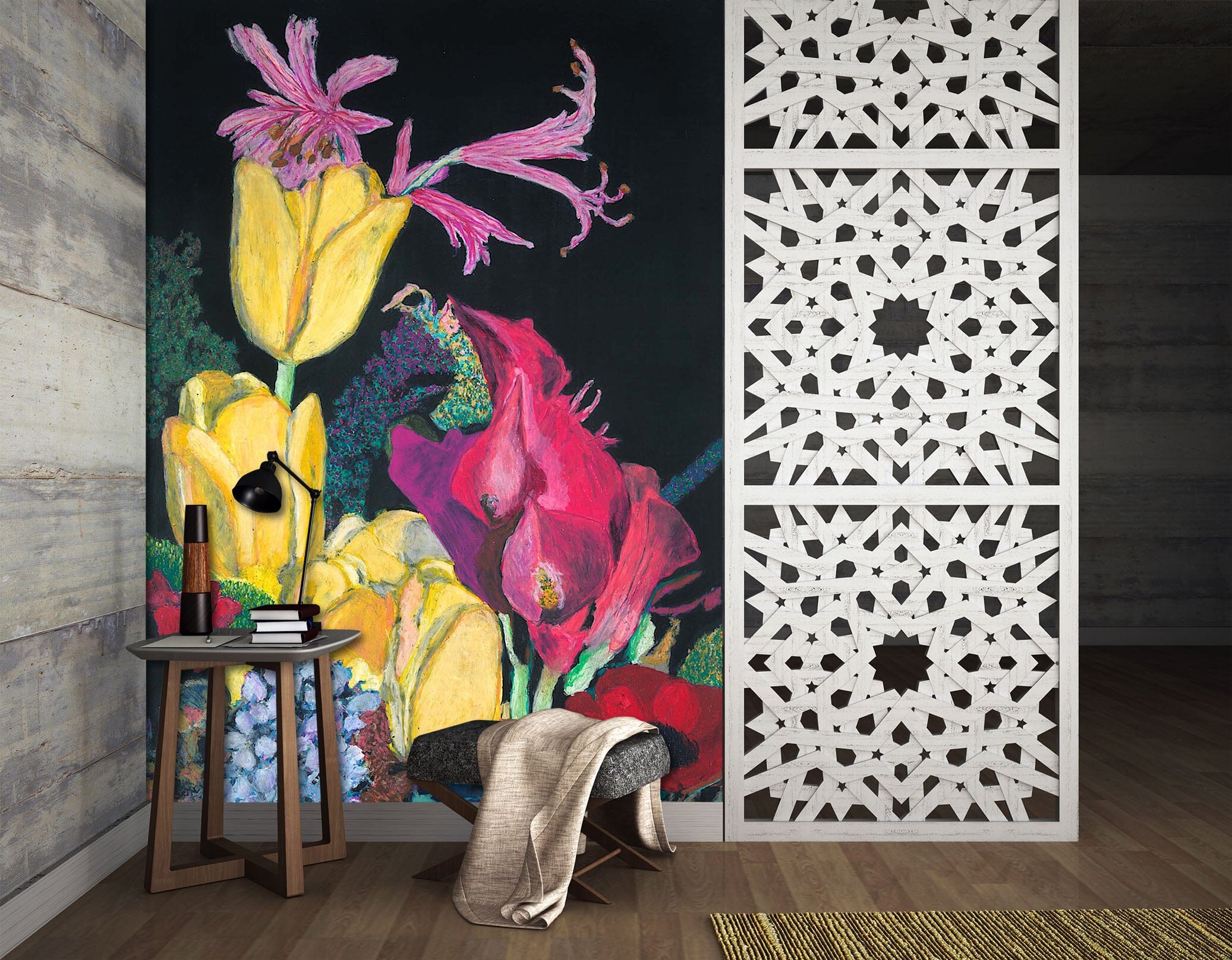 3D Painted Flowers 300 Allan P. Friedlander Wall Mural Wall Murals Wallpaper AJ Wallpaper 2