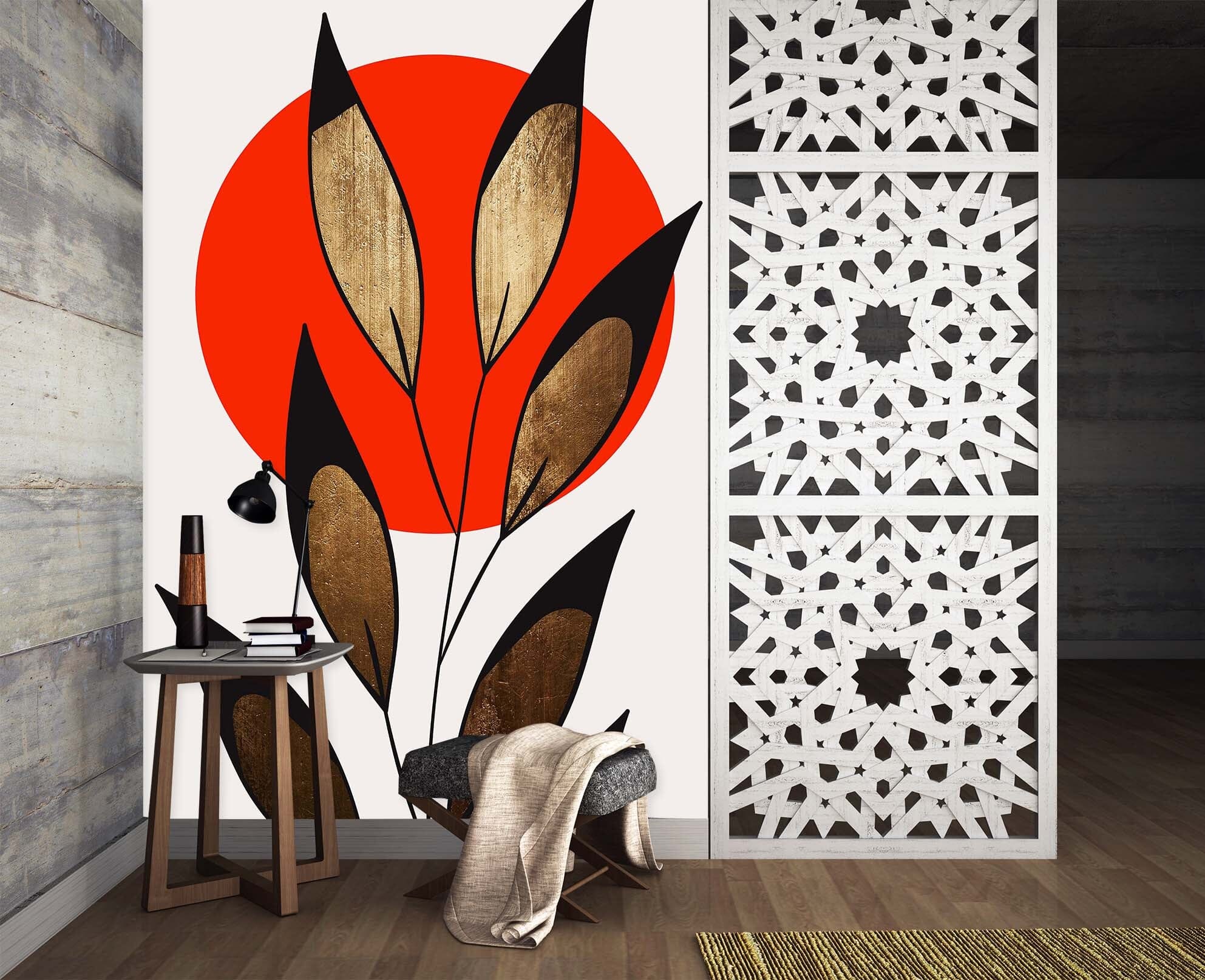 3D Sun Leaves 1423 Boris Draschoff Wall Mural Wall Murals Wallpaper AJ Wallpaper 2