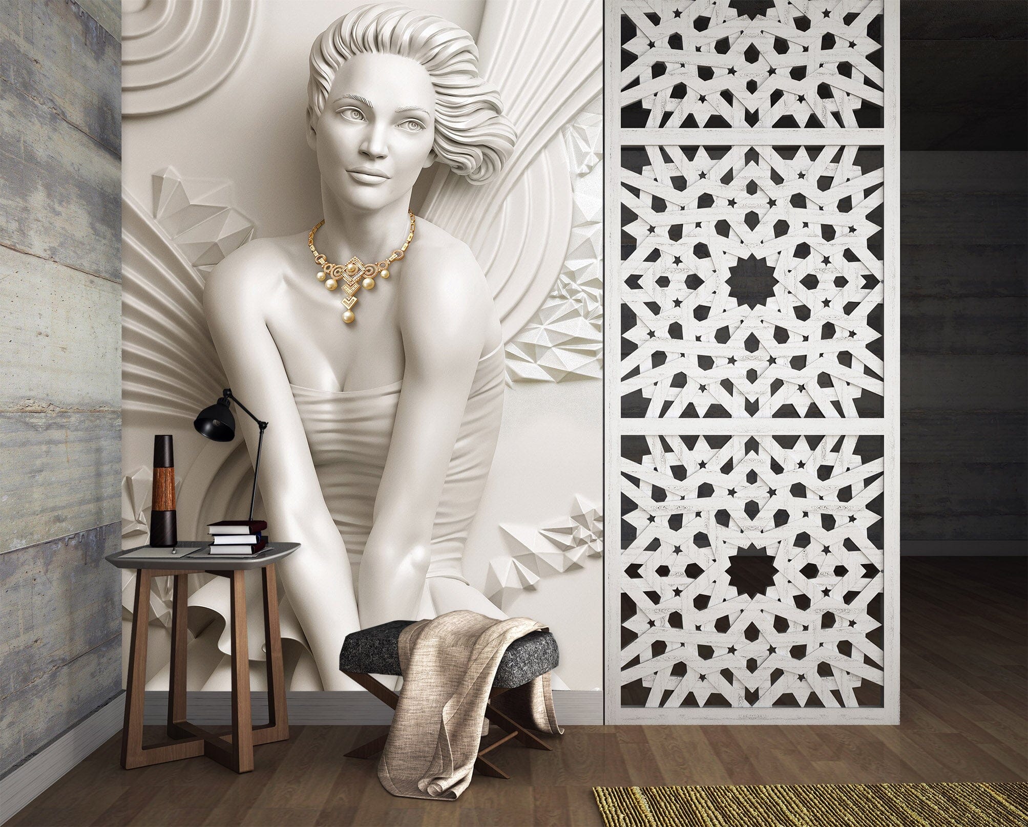 3D Carving Girl 2097 Wall Murals Wallpaper AJ Wallpaper 2