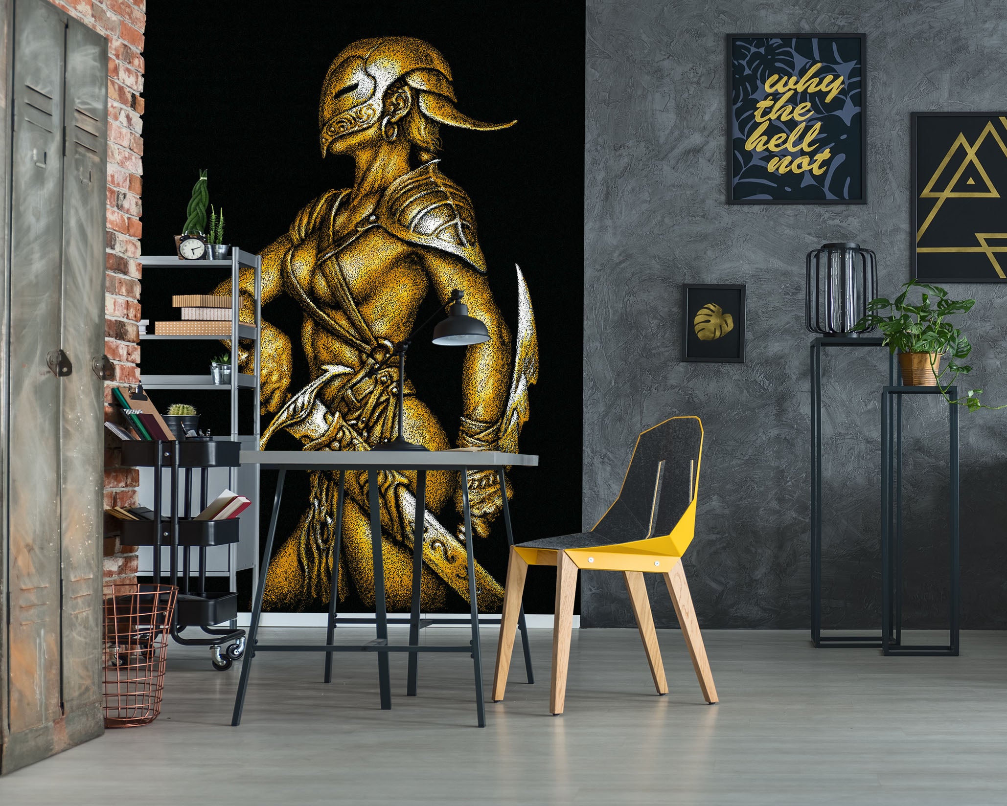 3D Sword Mask Man 7131 Ciruelo Wall Mural Wall Murals