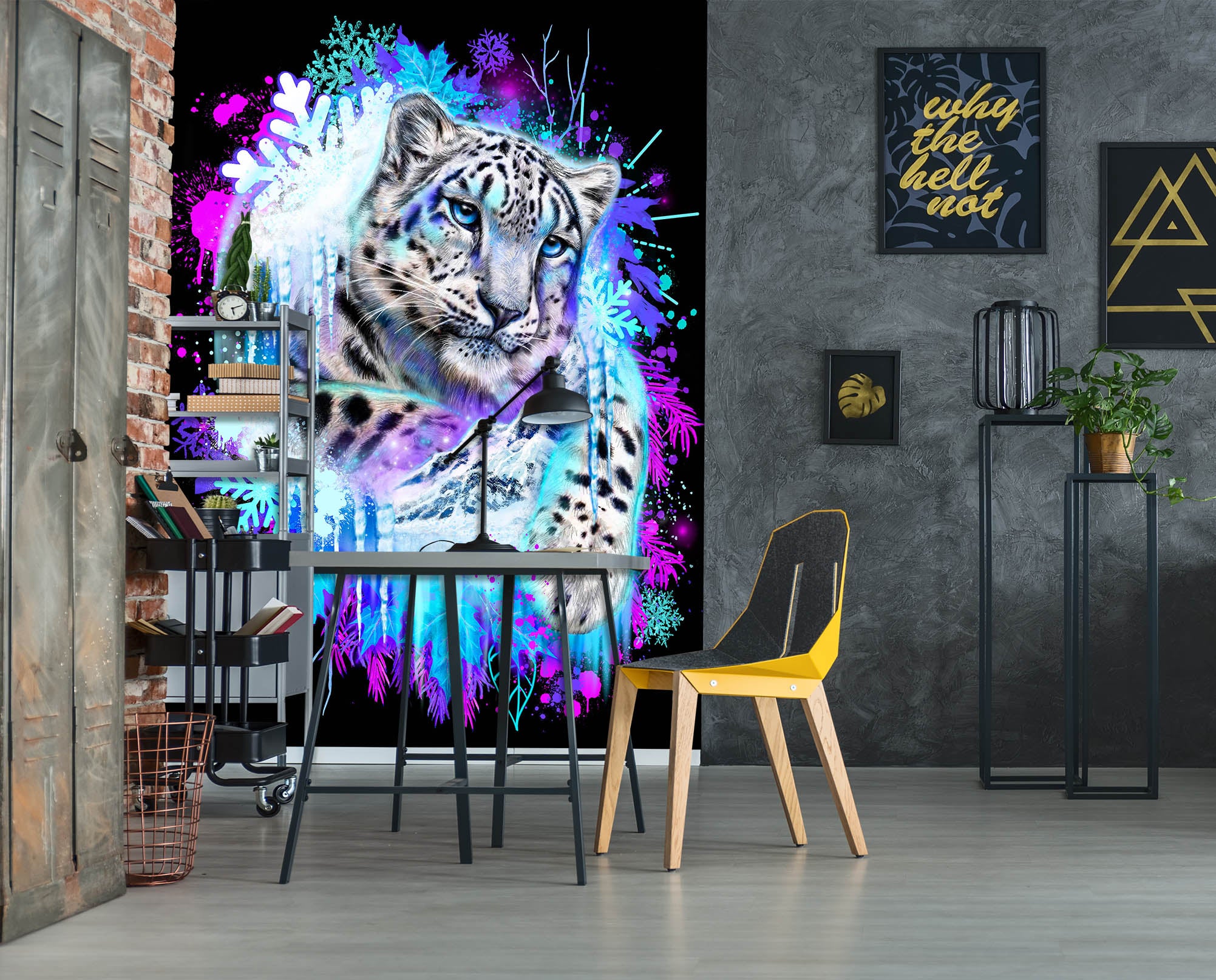 3D Snowflake Leopard 8466 Sheena Pike Wall Mural Wall Murals