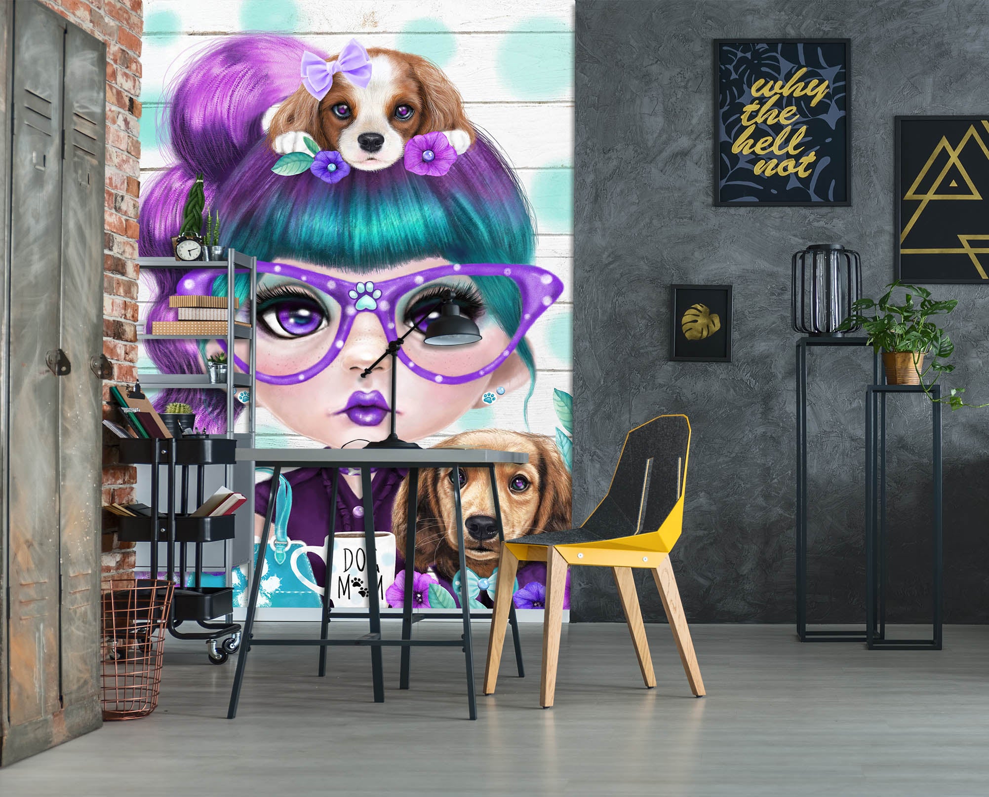 3D Cute Dog Girl 8457 Sheena Pike Wall Mural Wall Murals