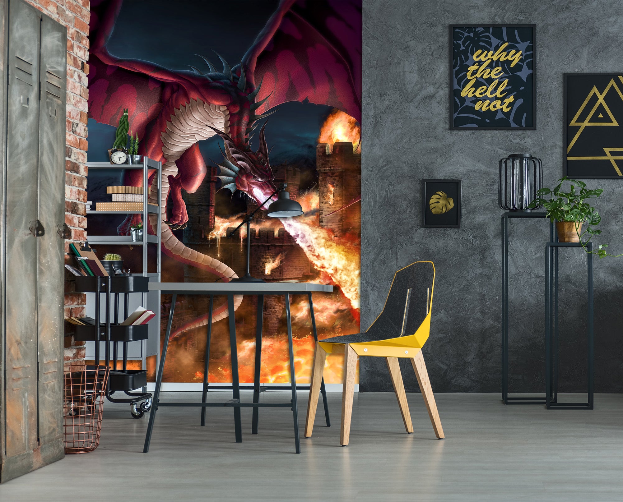 3D Dragon Spitfire 5019 Tom Wood Wall Mural Wall Murals