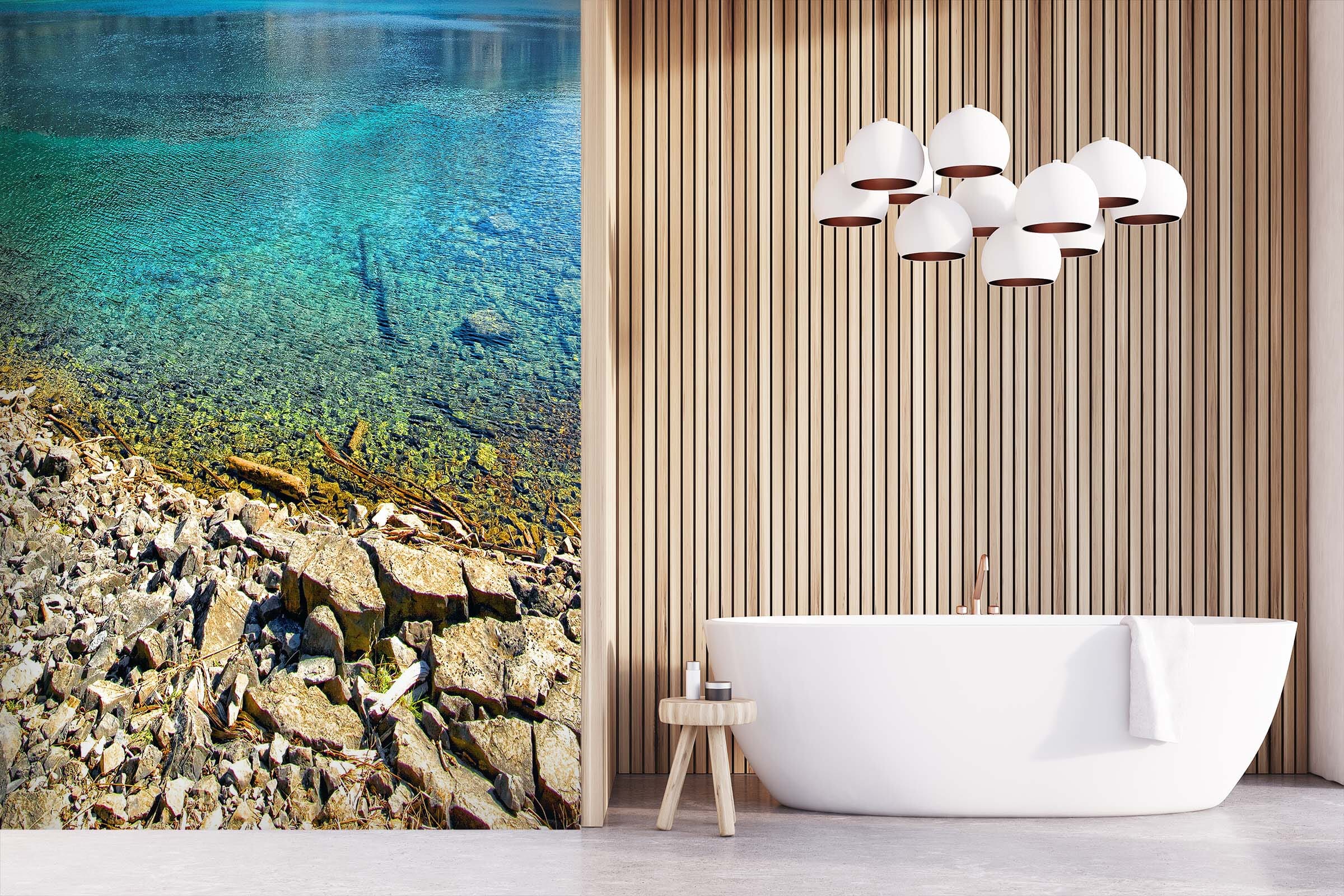 3D Water Stone Blue 084 Wall Murals Wallpaper AJ Wallpaper 2