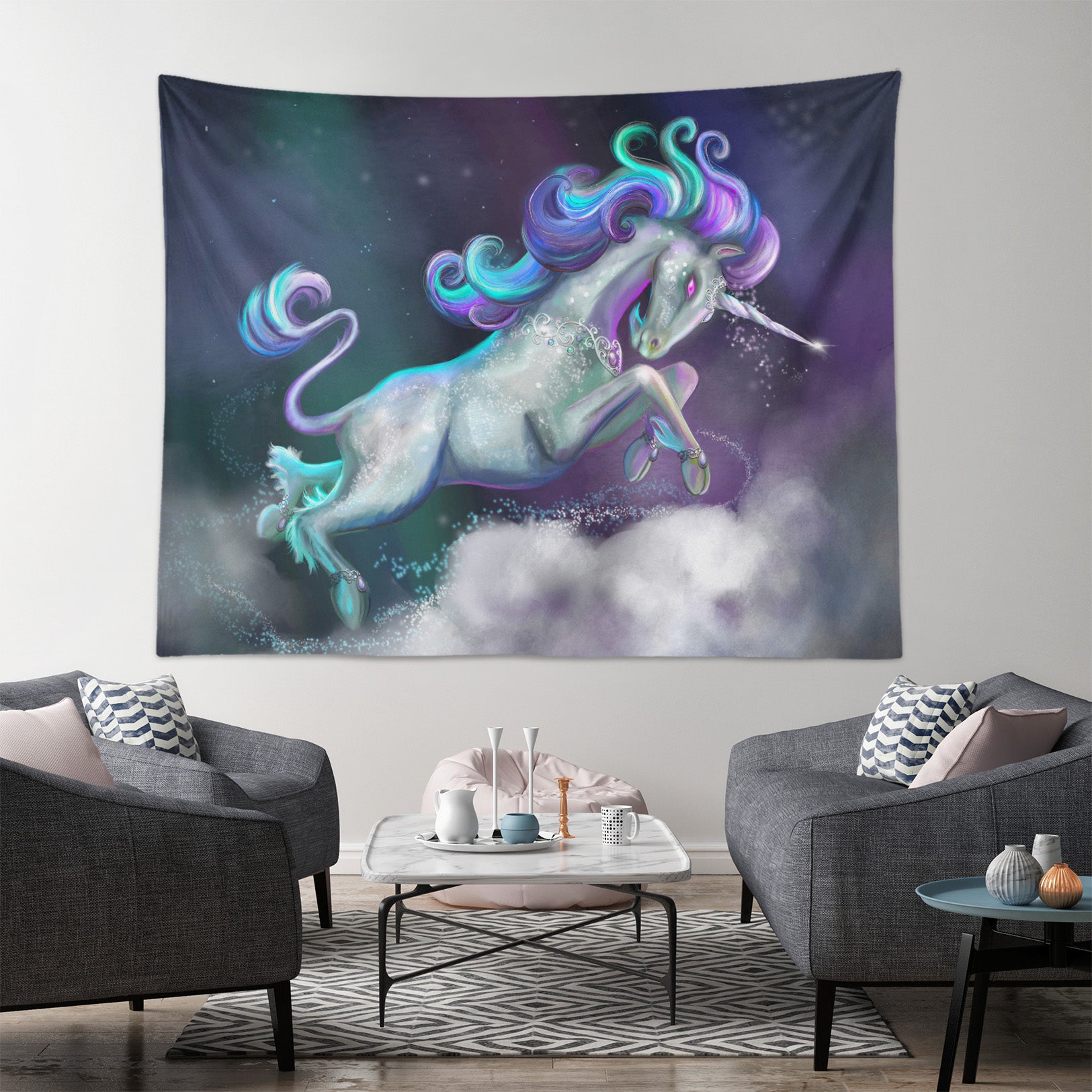 3D Cloud Unicorn 954 Rose Catherine Khan Tapestry Hanging Cloth Hang