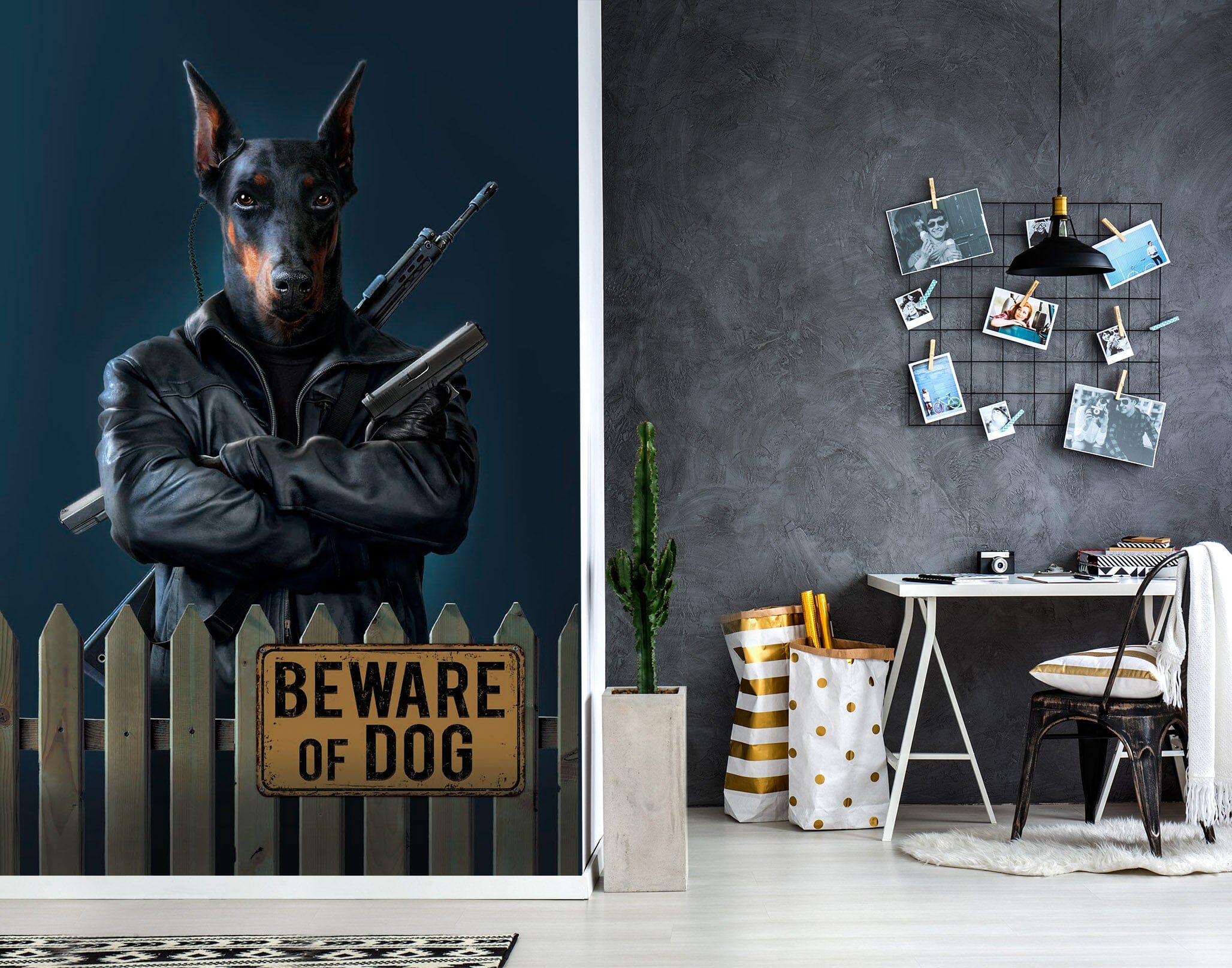 3D Dog Wwarrior 1409 Wall Murals Exclusive Designer Vincent Wallpaper AJ Wallpaper 2