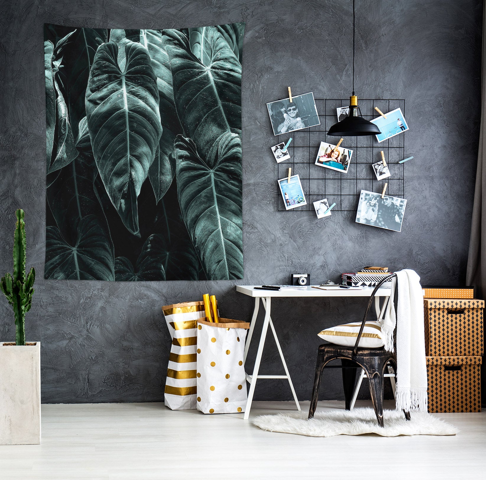 3D Dark Green Leaves 888 Boris Draschoff Tapestry Hanging Cloth Hang