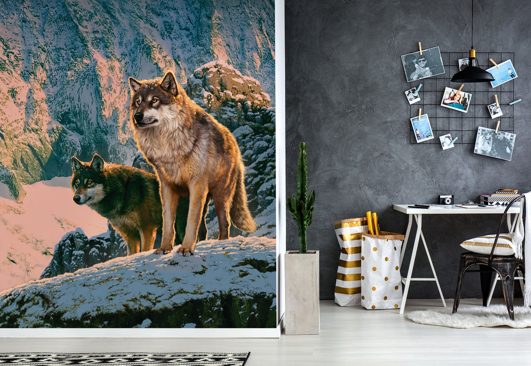 3D Snow Wolf 1572 Wall Murals Exclusive Designer Vincent Wallpaper AJ Wallpaper 2