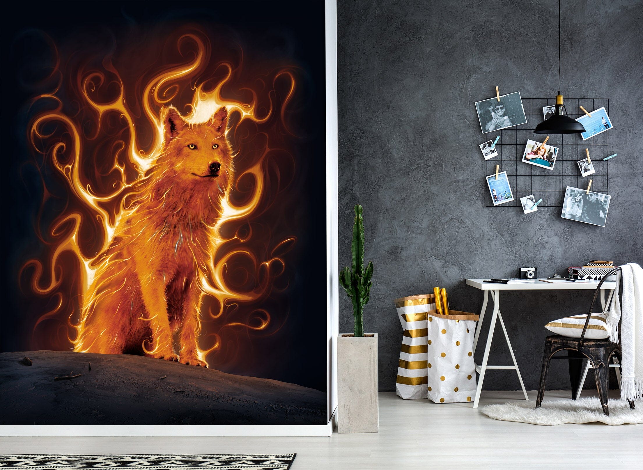3D Phoenix Wolf Def 1538 Wall Murals Exclusive Designer Vincent Wallpaper AJ Wallpaper 2
