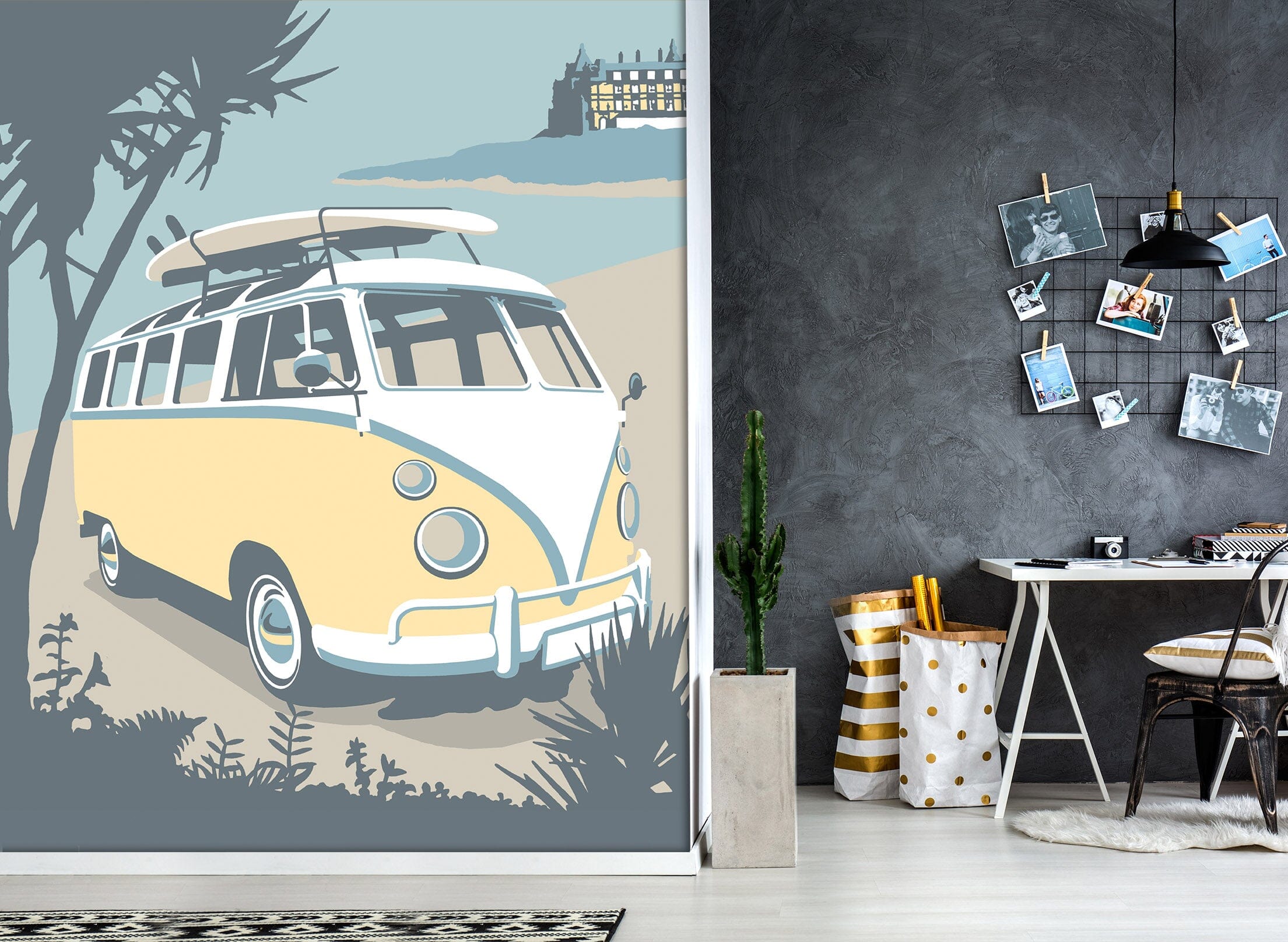 3D Newquay Camper 1031 Steve Read Wall Mural Wall Murals Wallpaper AJ Wallpaper 2