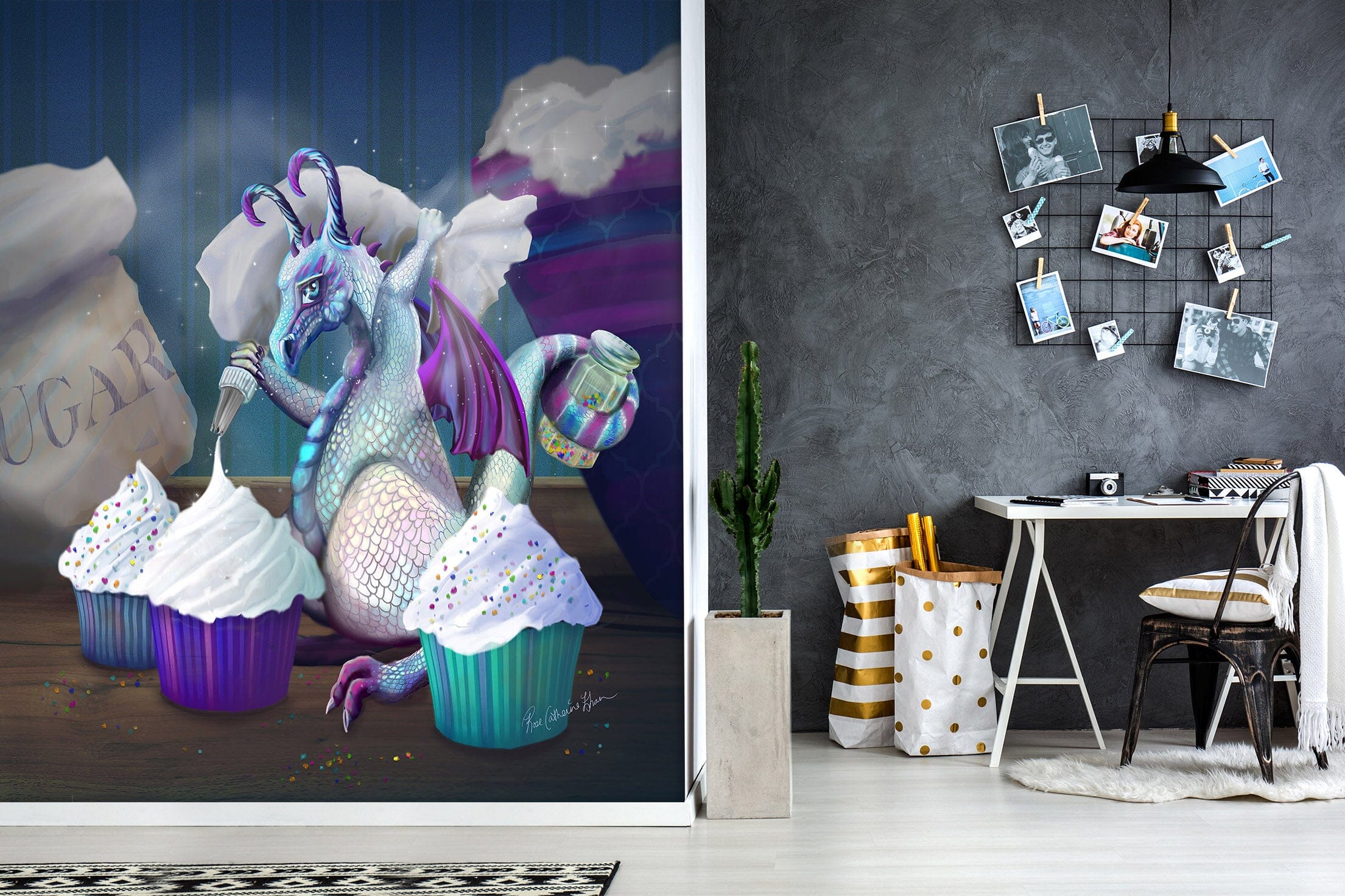 3D Cupcake Horse 1399 Rose Catherine Khan Wall Mural Wall Murals Wallpaper AJ Wallpaper 2