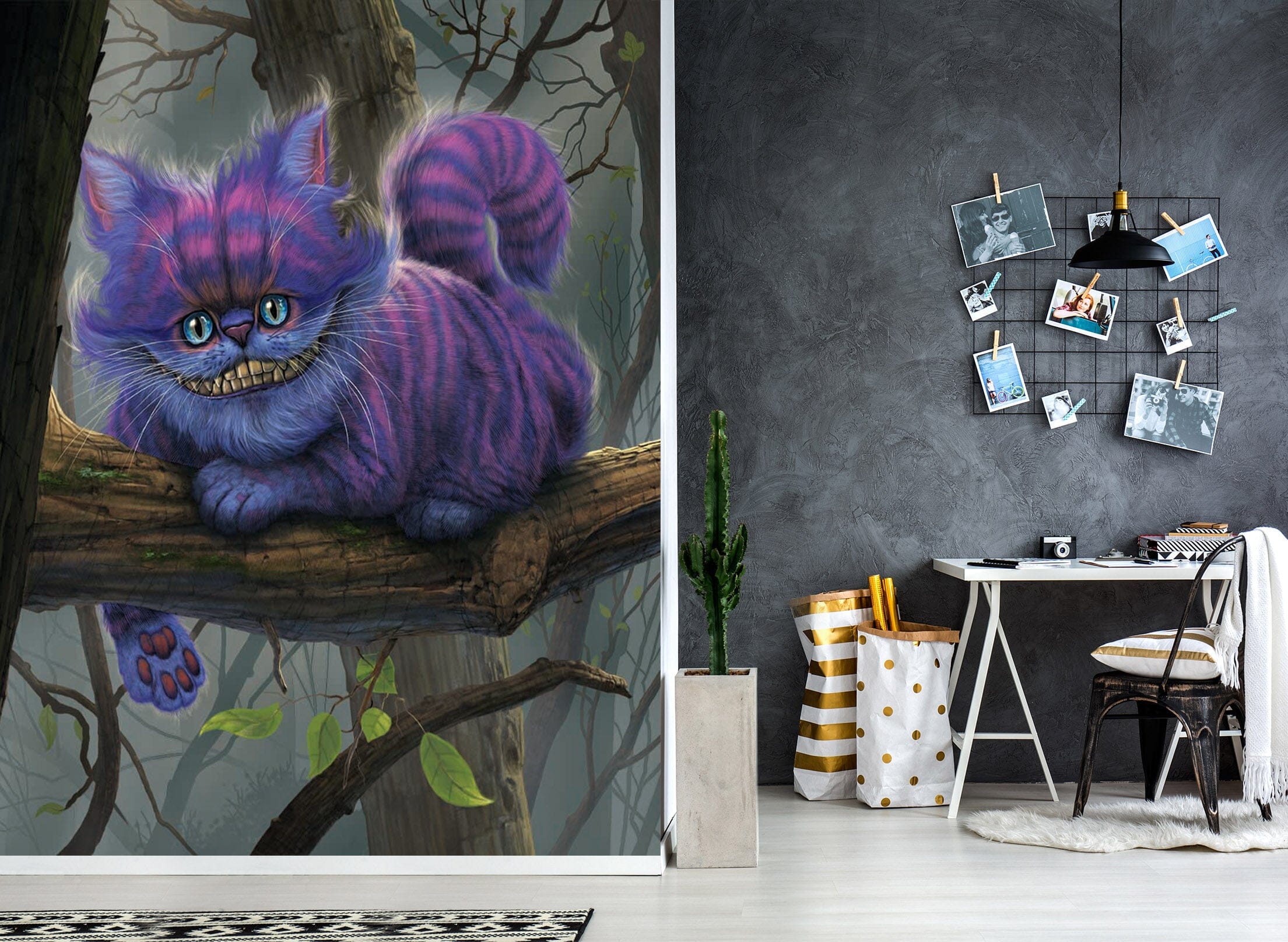 3D Purple Cat 1420 Wall Murals Exclusive Designer Vincent Wallpaper AJ Wallpaper 2