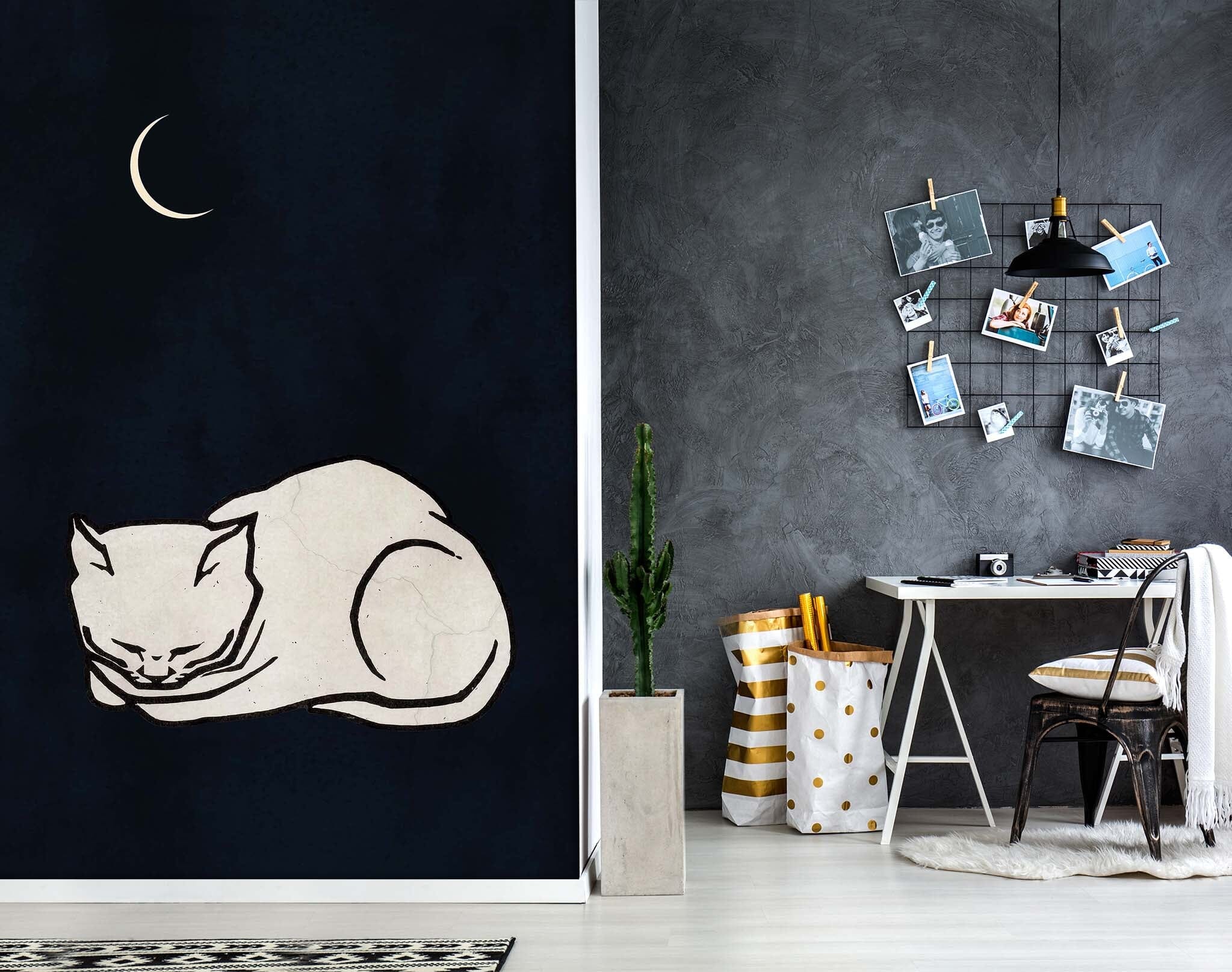 3D White Cat 1429 Boris Draschoff Wall Mural Wall Murals Wallpaper AJ Wallpaper 2