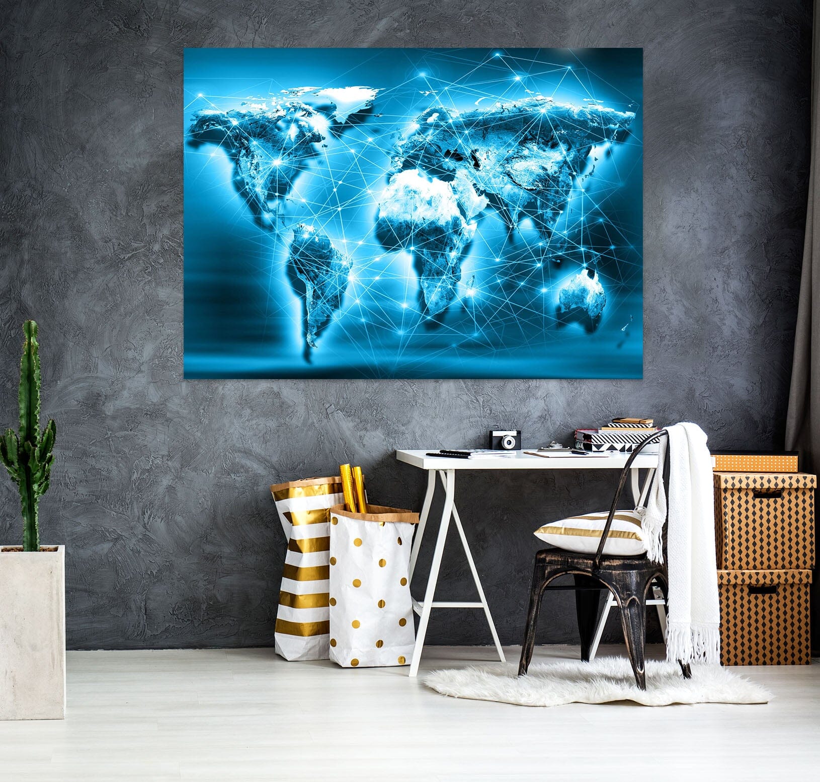 3D Blue Sky 244 World Map Wall Sticker Wallpaper AJ Wallpaper 2