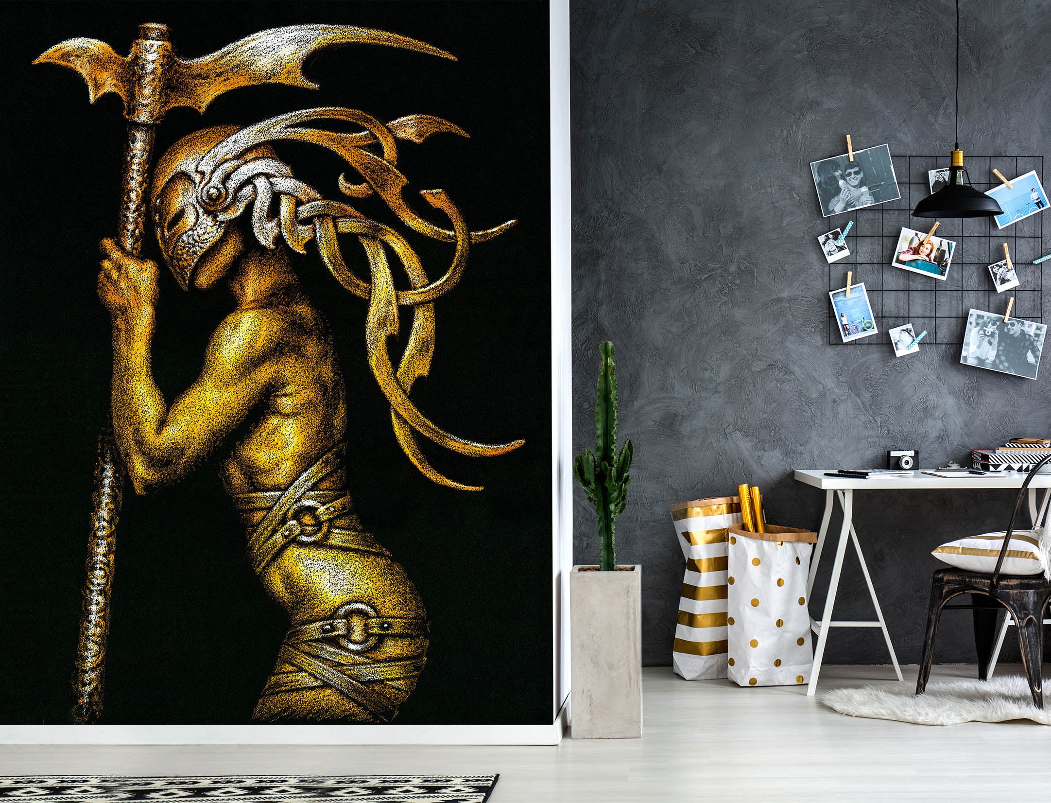 3D Arms Mask Man 7128 Ciruelo Wall Mural Wall Murals